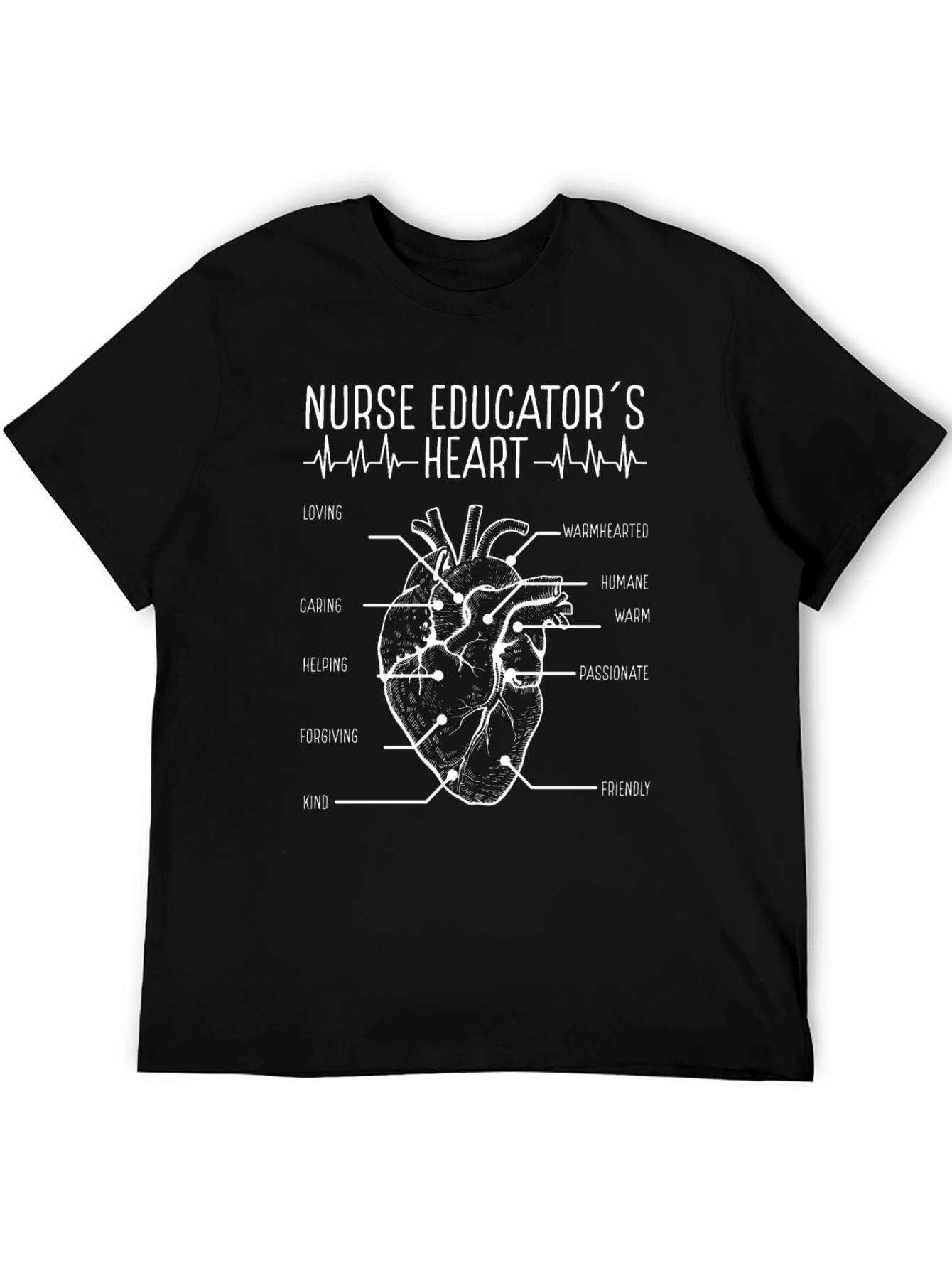 Nurse Educator Heart T-Shirt - Black
