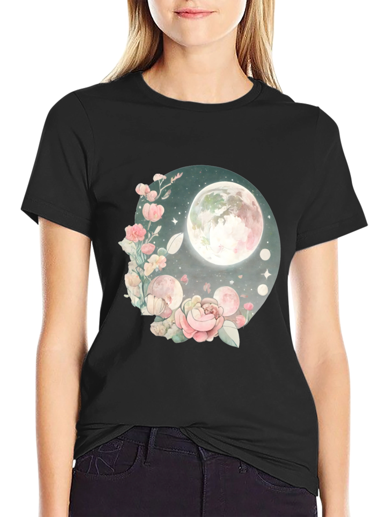 Floral Moon Graphic Tee