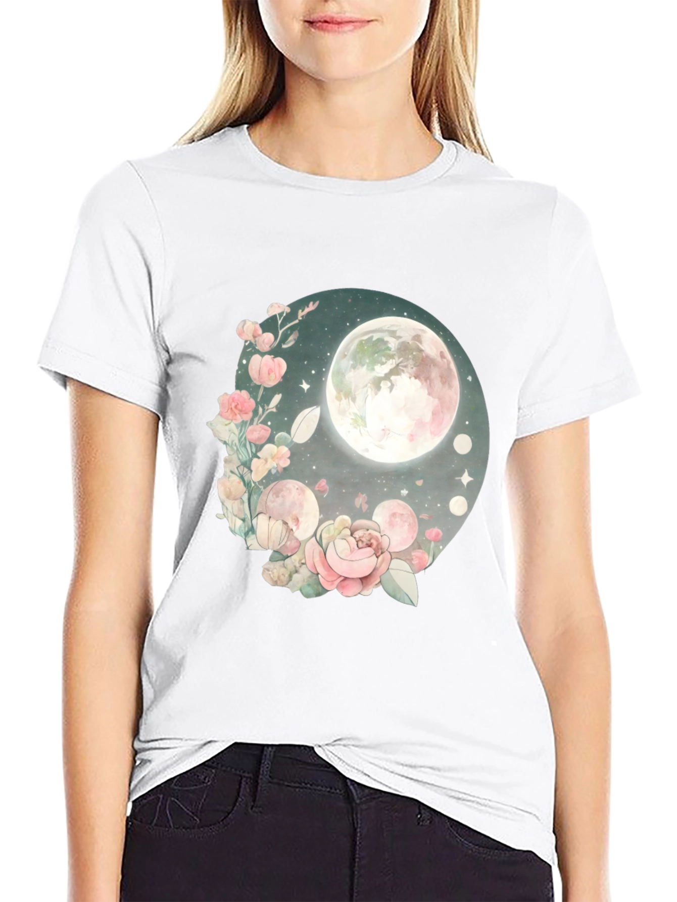 Floral Moon Graphic Tee