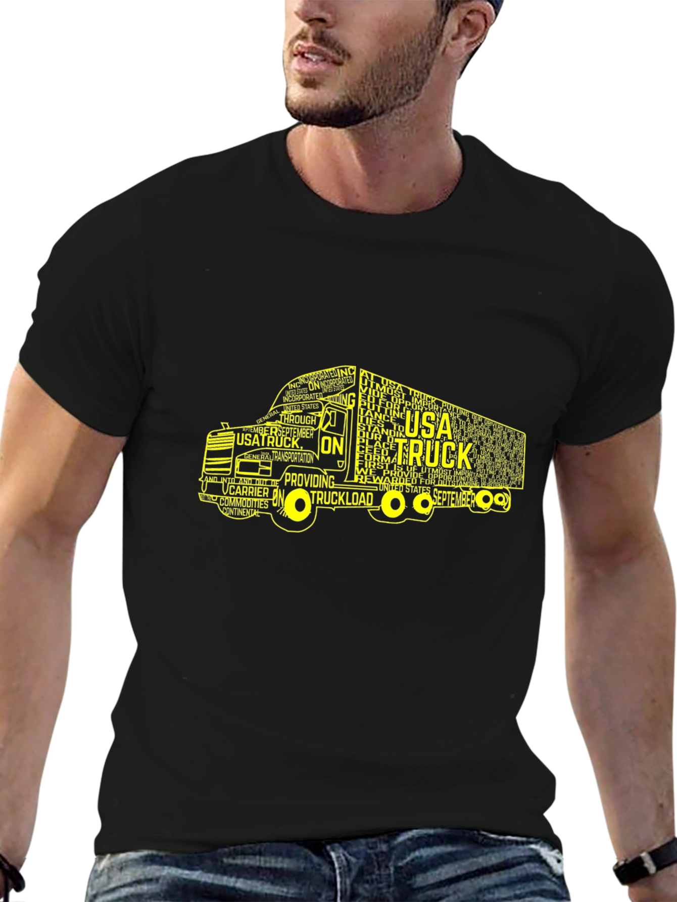 USA Truck Word Art Graphic T-Shirt
