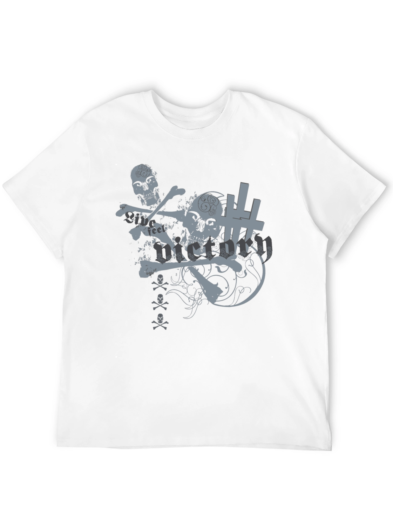 Edgy Skull Graphic Tee - Black Cotton T-Shirt