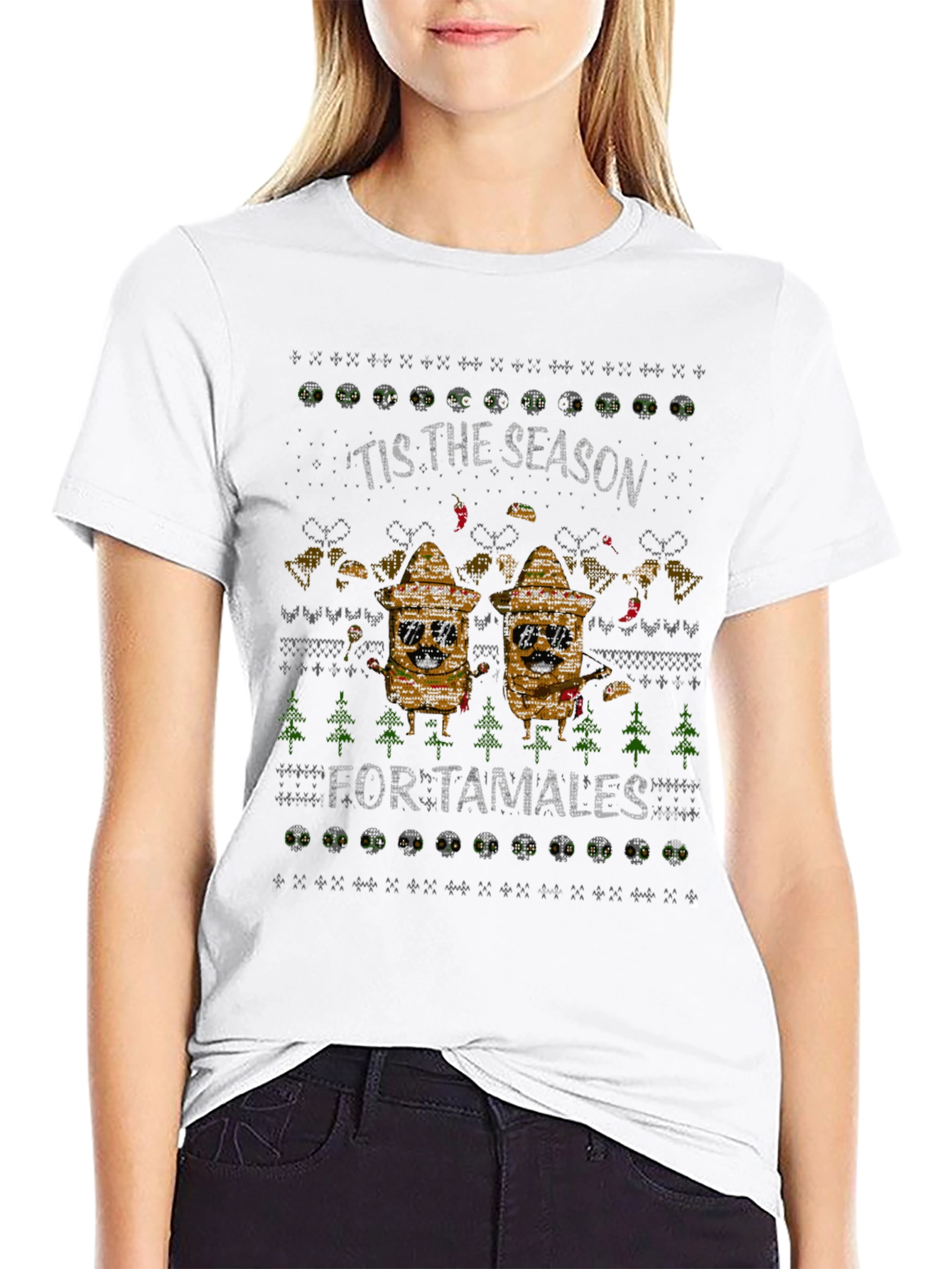 Tis the Season for Tamales Ugly Christmas T-Shirt