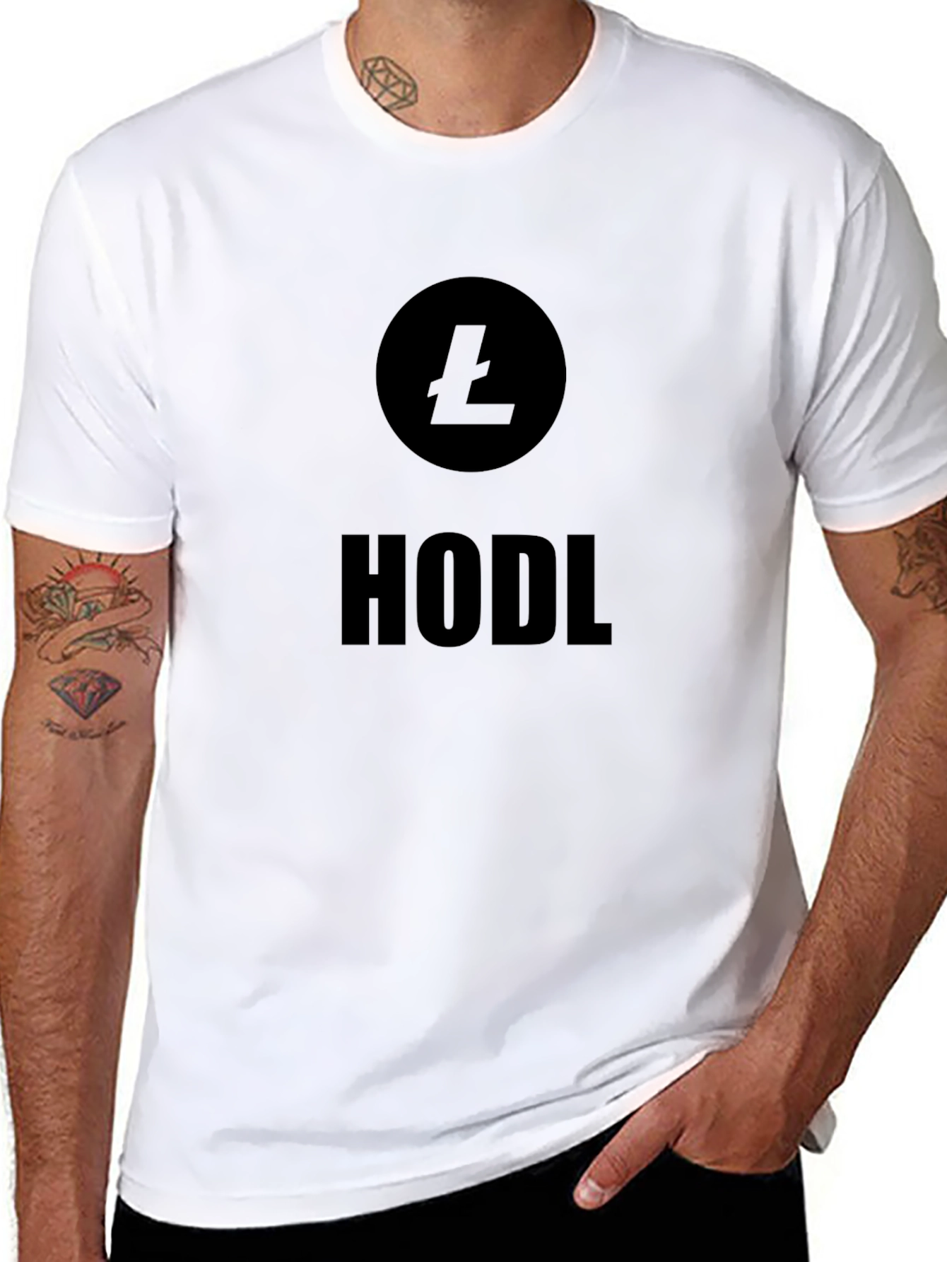 HODL Litecoin Crypto Black T-Shirt