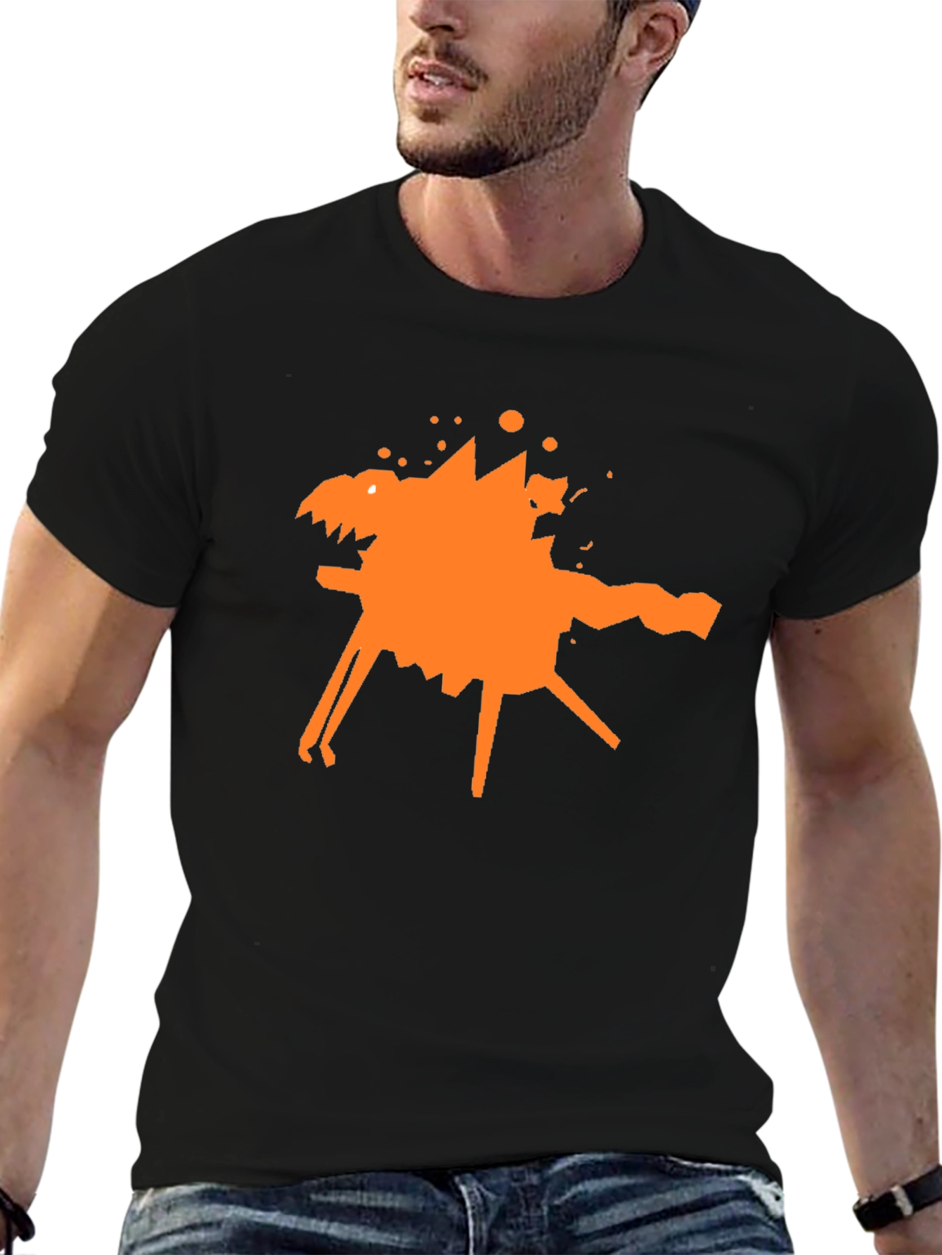 Abstract Graphic Tee - Stylish Black Cotton T-Shirt