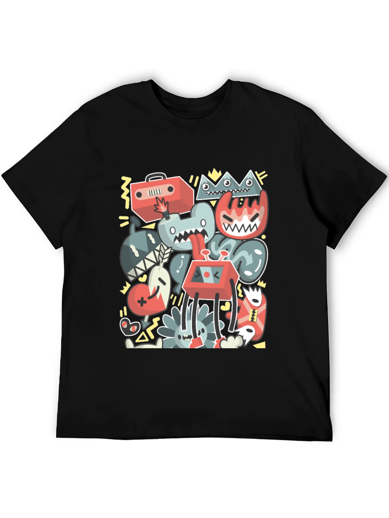 Funky Doodle Art T-Shirt - Black Cotton Tee