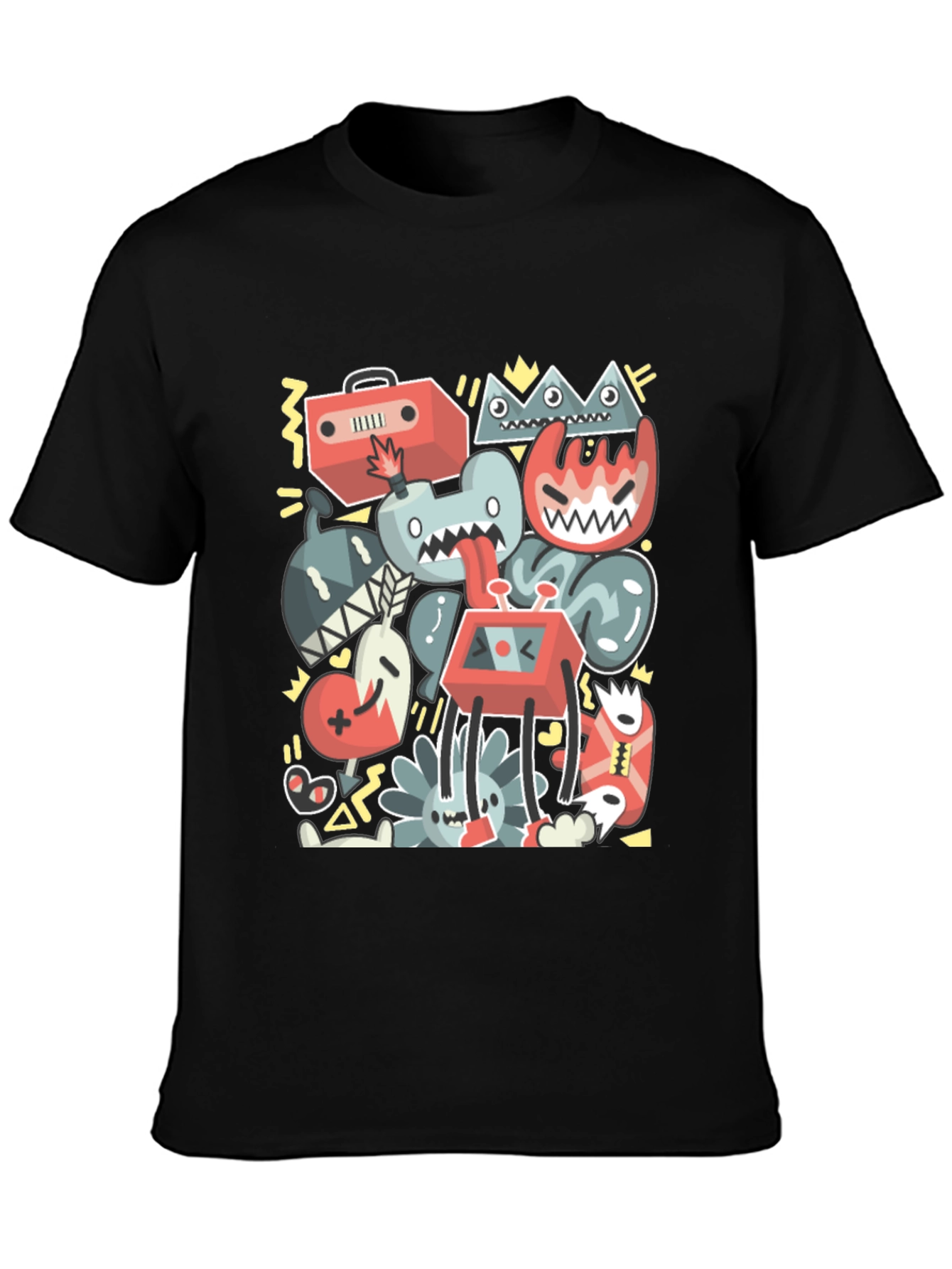 Funky Doodle Art T-Shirt - Black Cotton Tee