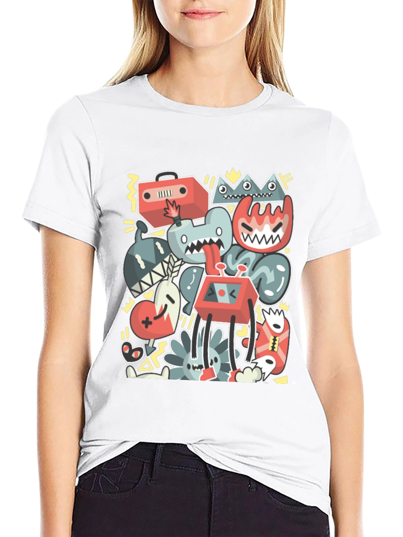 Funky Doodle Art T-Shirt - Black Cotton Tee
