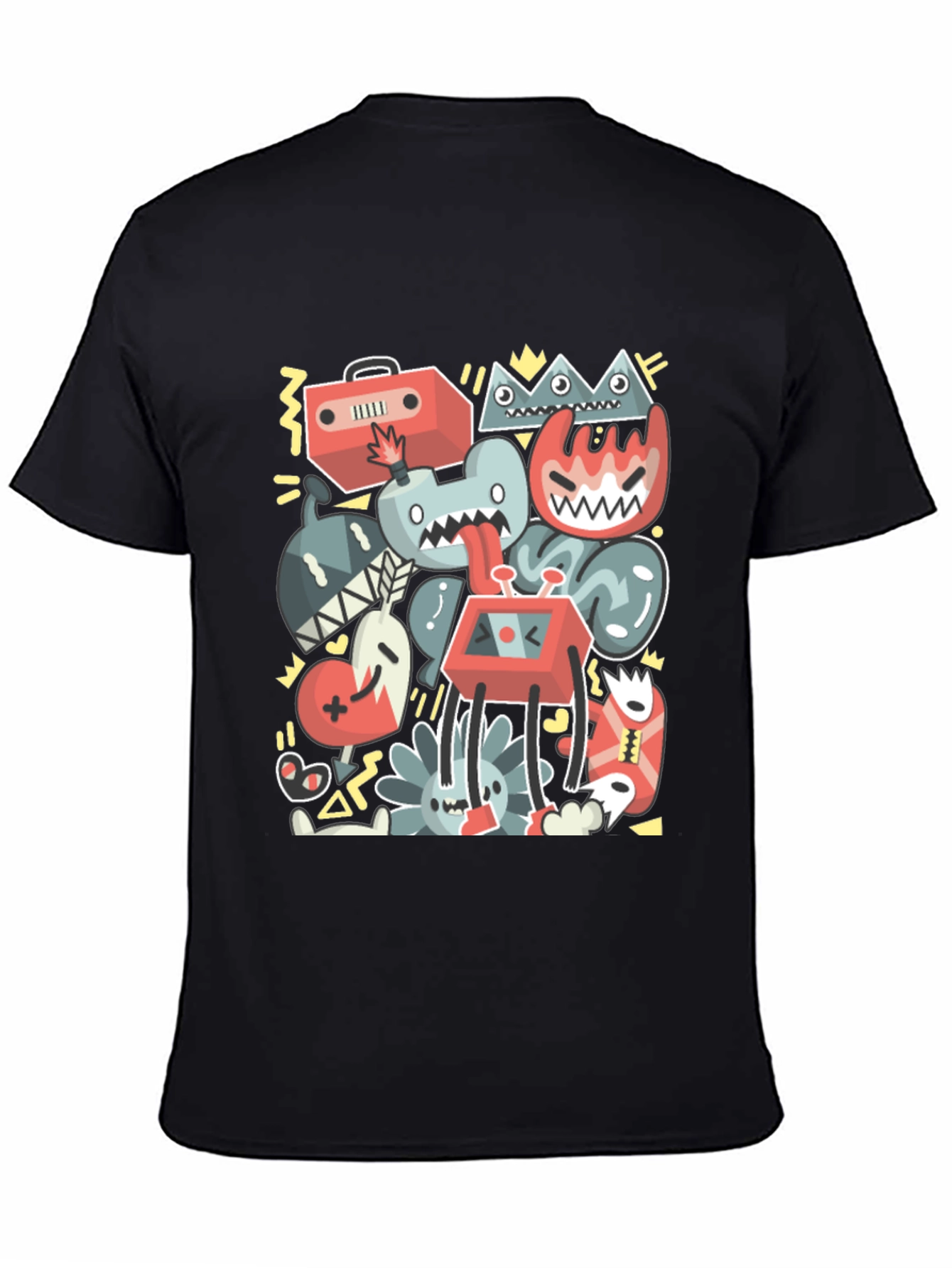 Funky Doodle Art T-Shirt - Black Cotton Tee