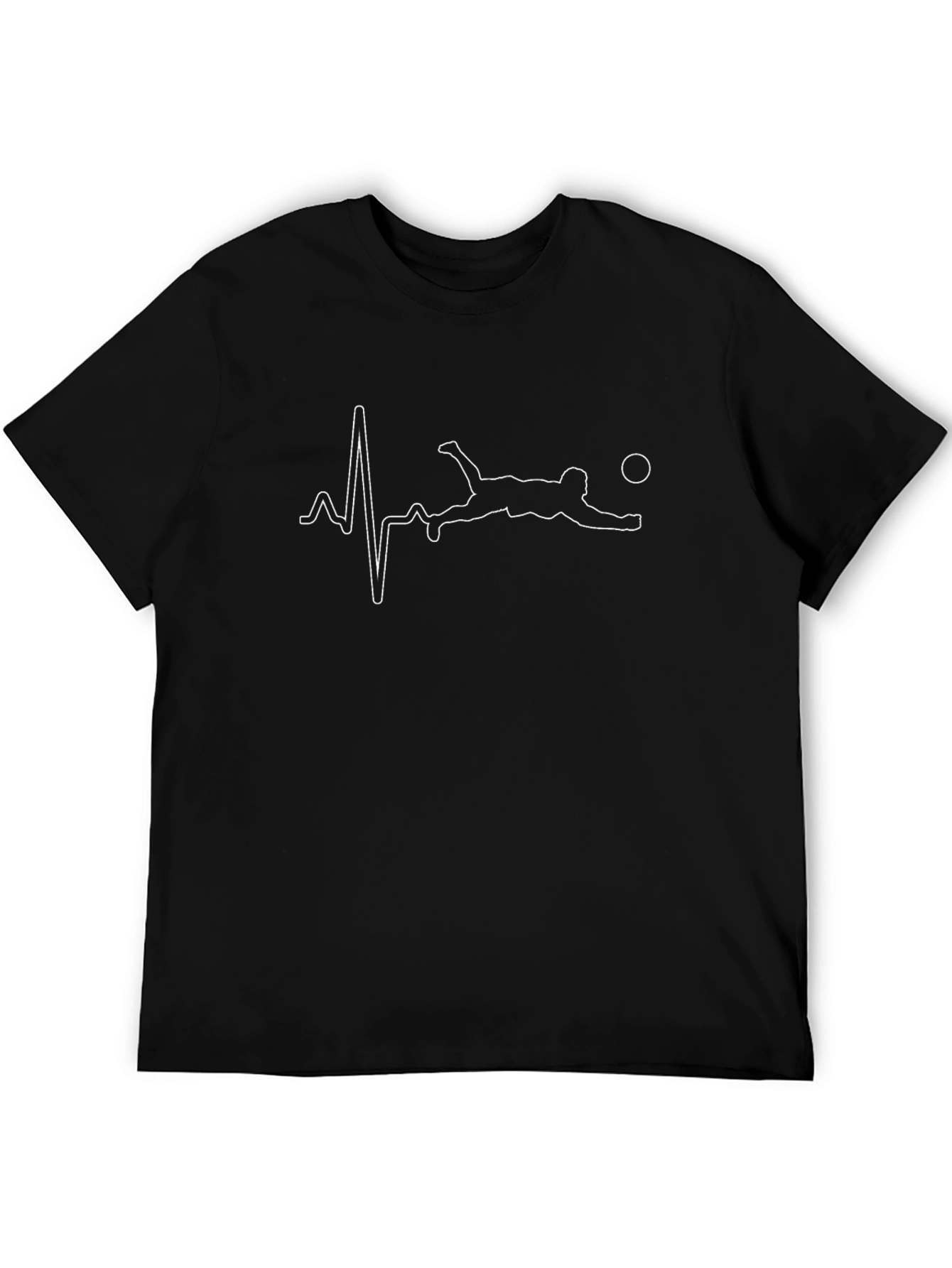 Soccer Heartbeat T-Shirt - Black Graphic Tee