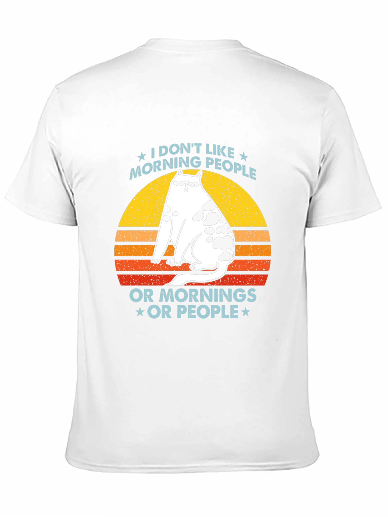 Funny Cat Morning People Graphic Tee