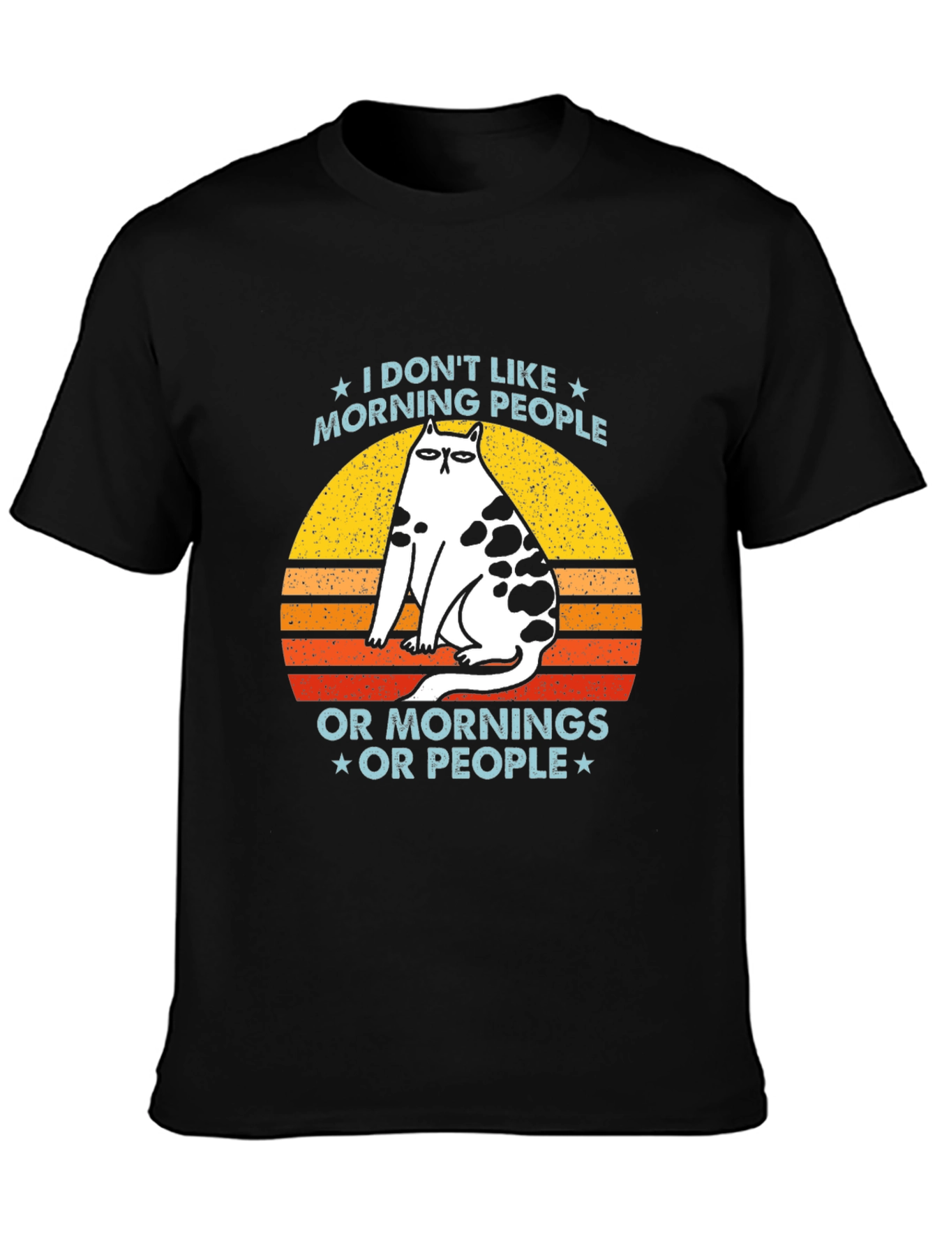 Funny Cat Morning People Graphic Tee