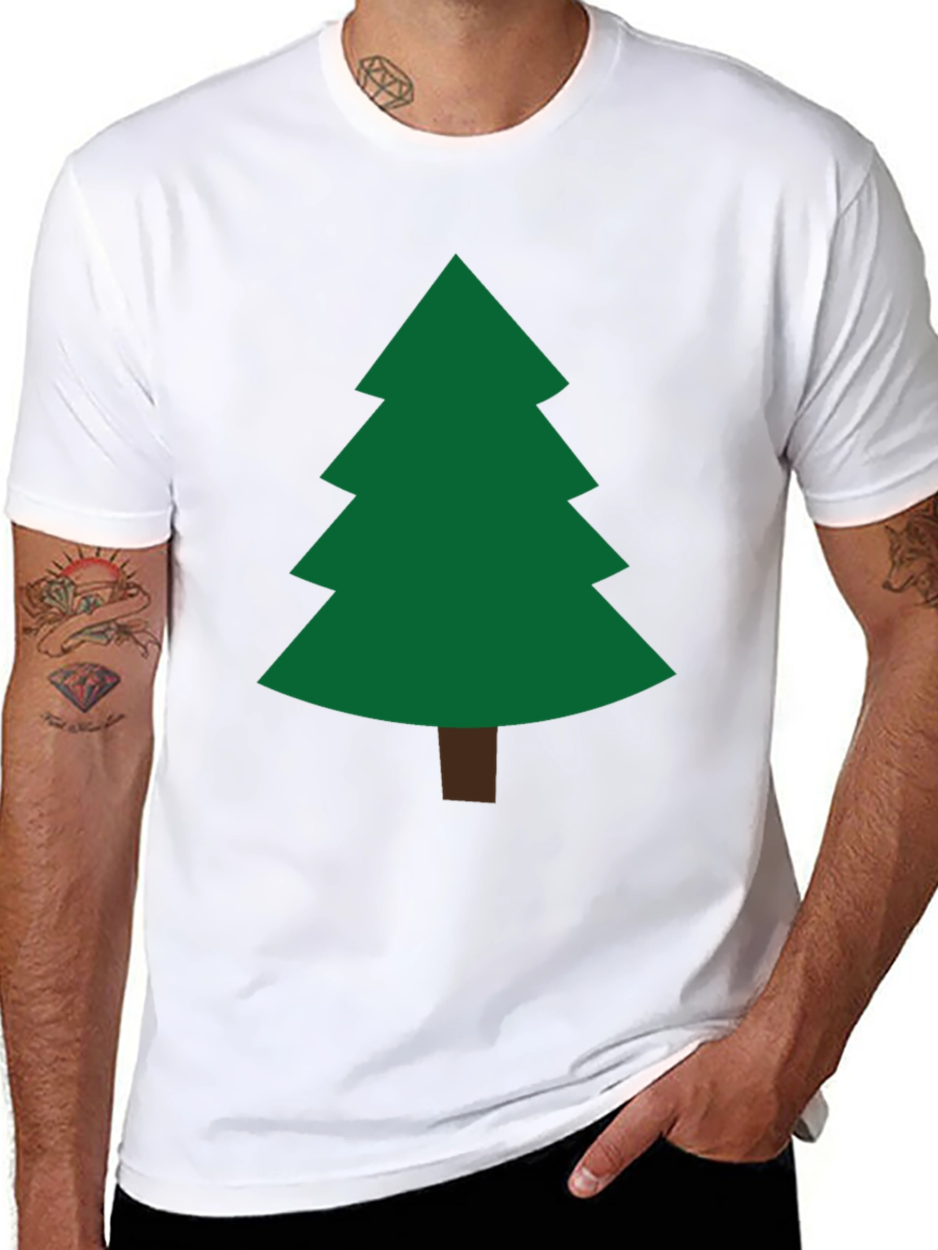 Festive Christmas Tree Graphic Tee - Holiday Apparel