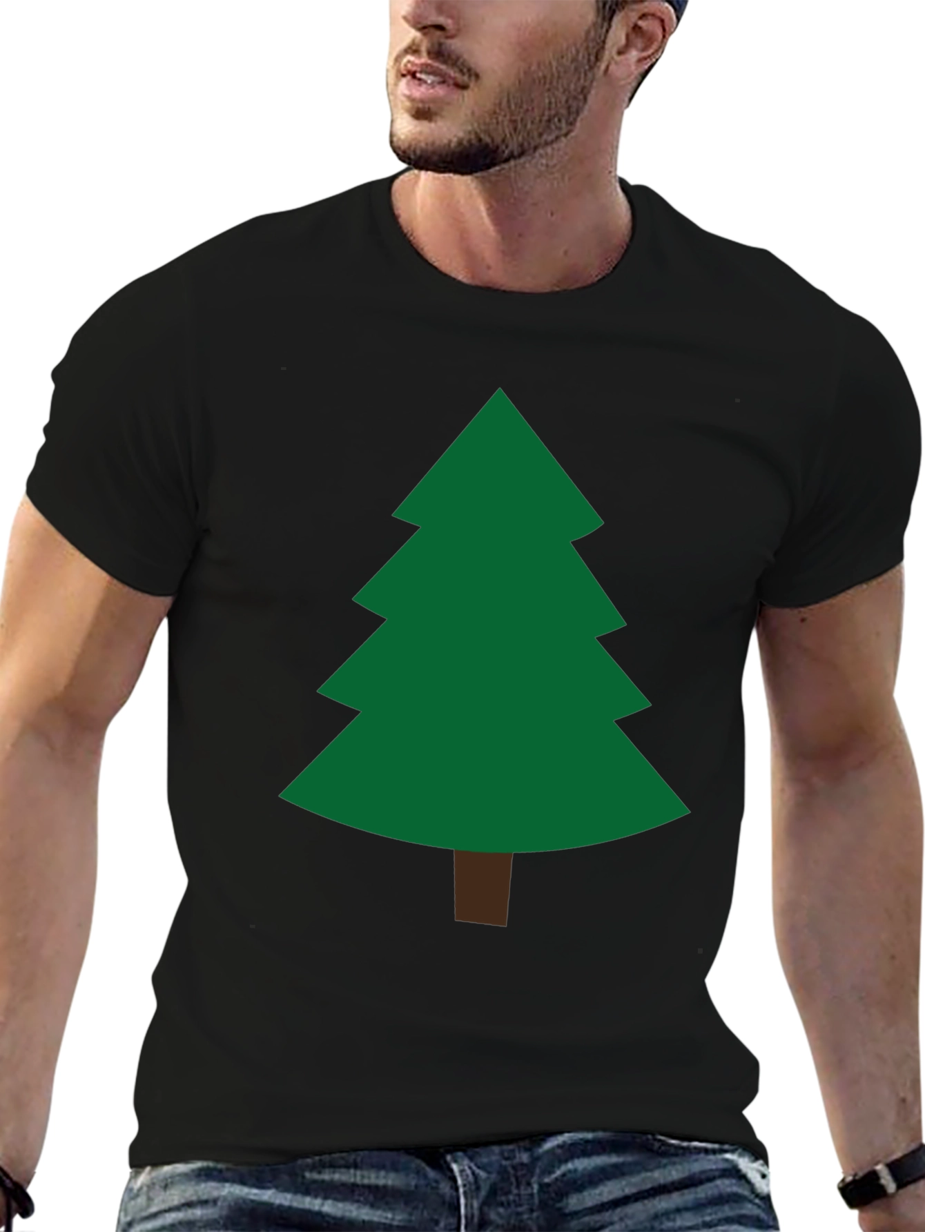 Festive Christmas Tree Graphic Tee - Holiday Apparel