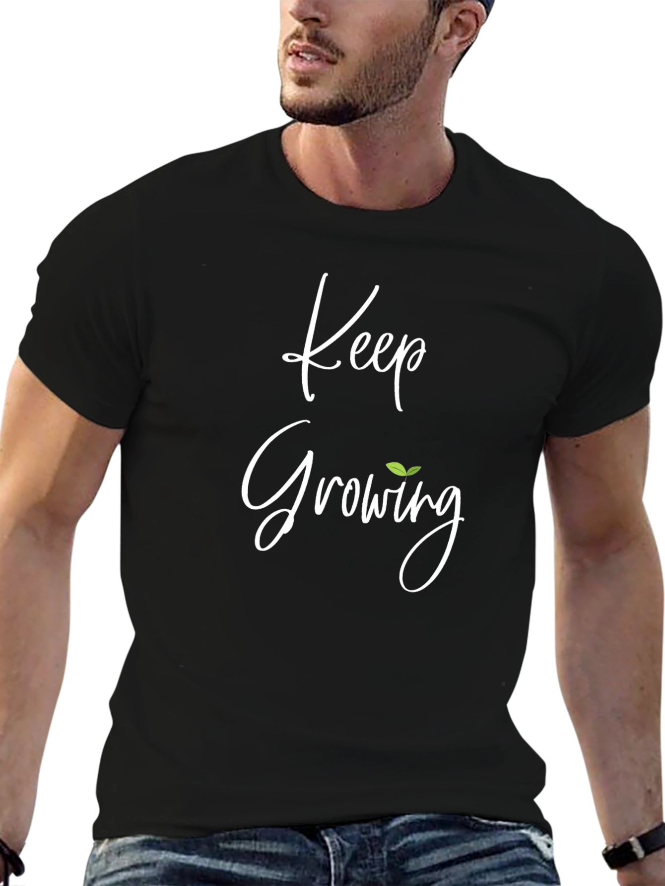 Keep Growing Black T-Shirt