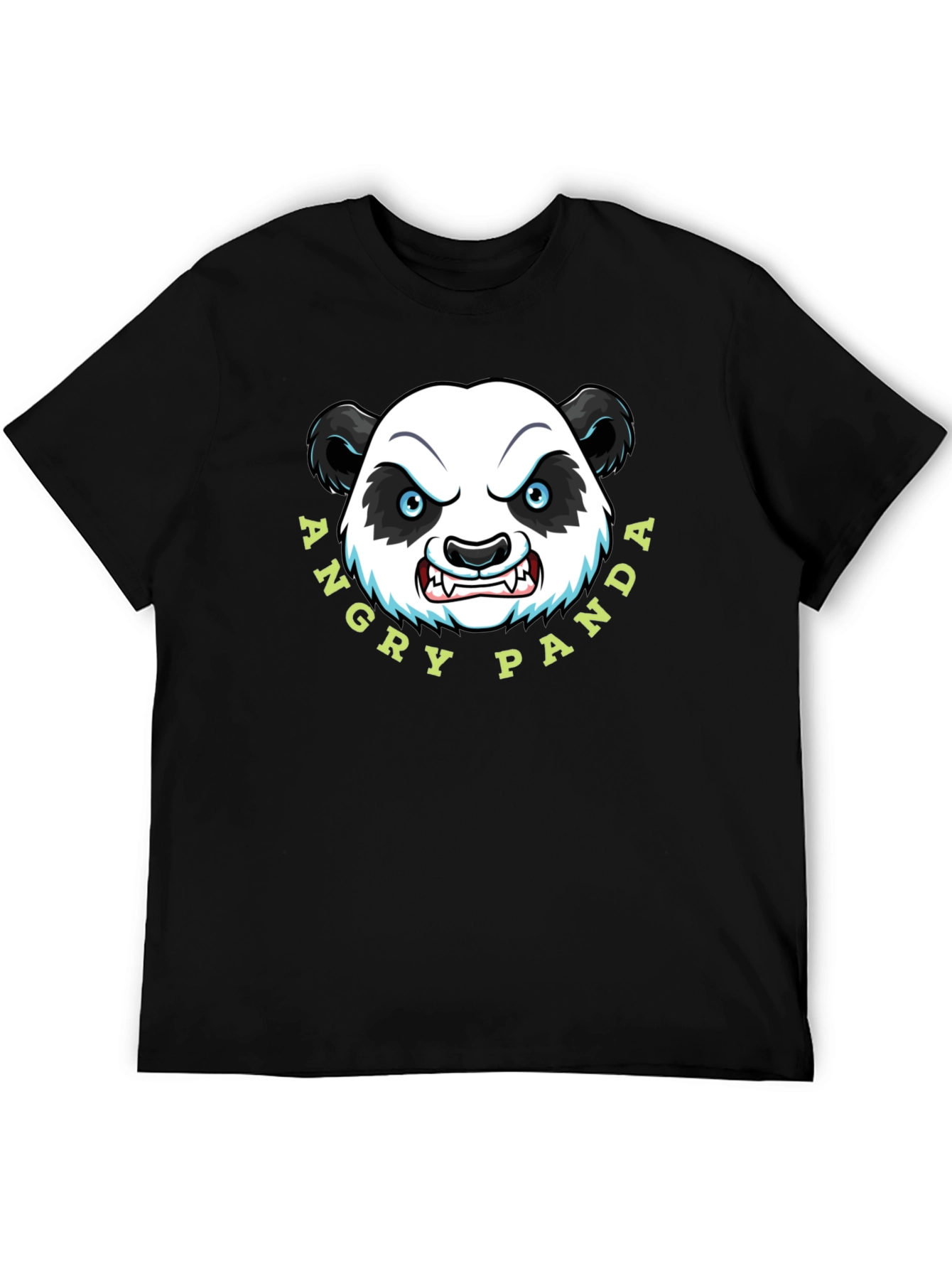 Angry Panda Graphic Tee - Black Cotton T-Shirt