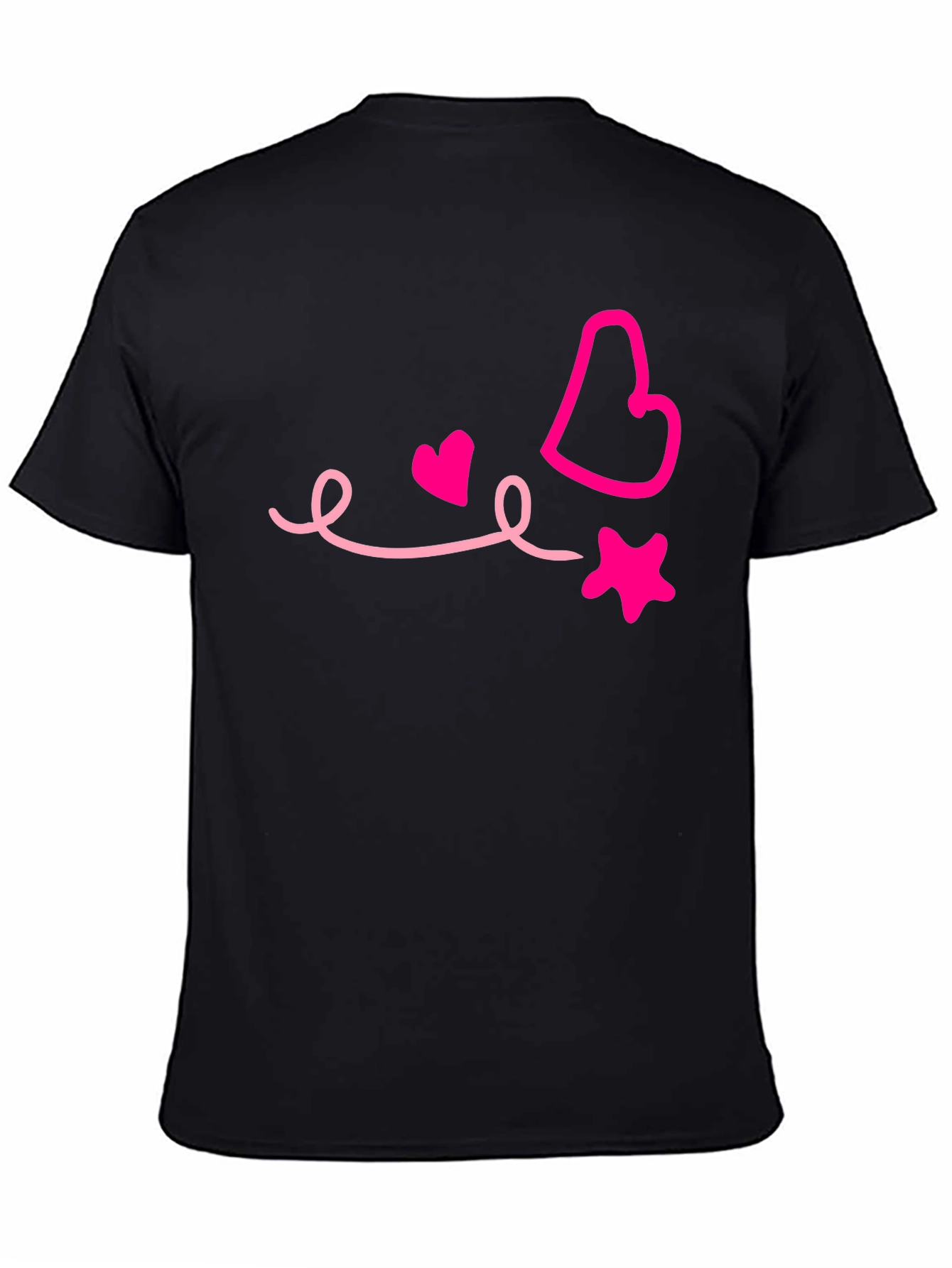 Heart & Star Graphic Black Tee