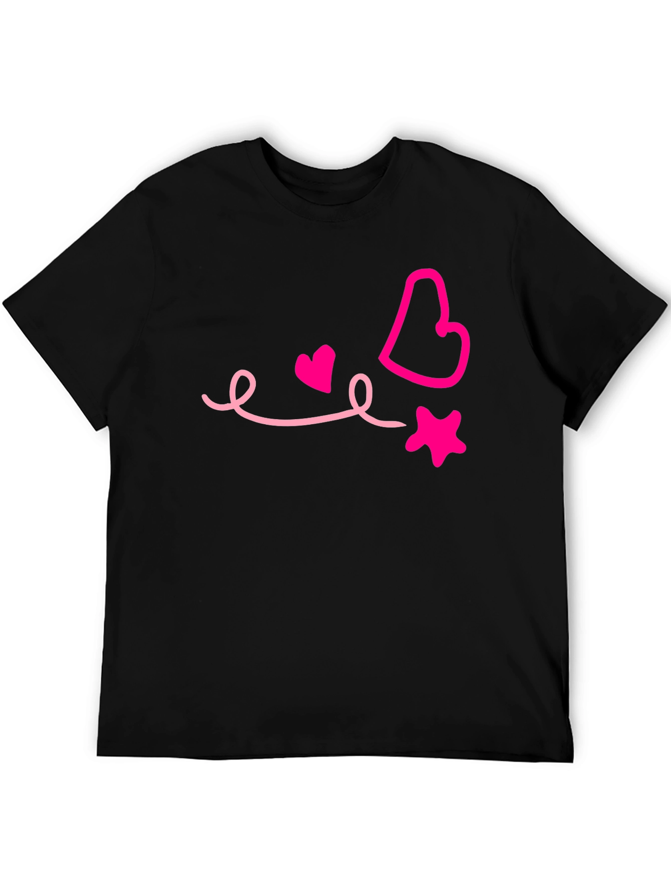 Heart & Star Graphic Black Tee