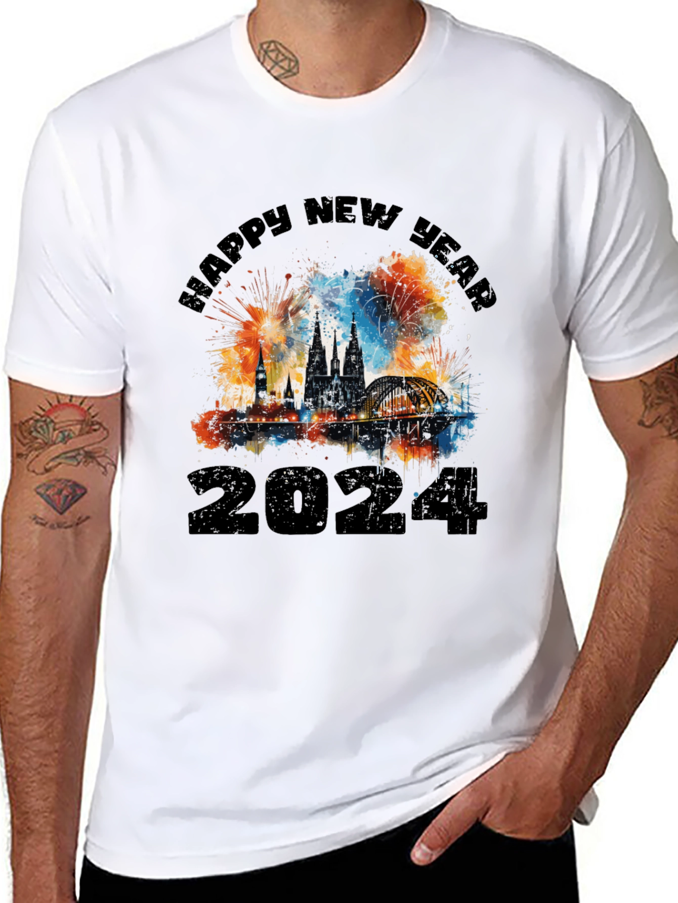 Happy New Year 2024 Cologne Fireworks T-Shirt