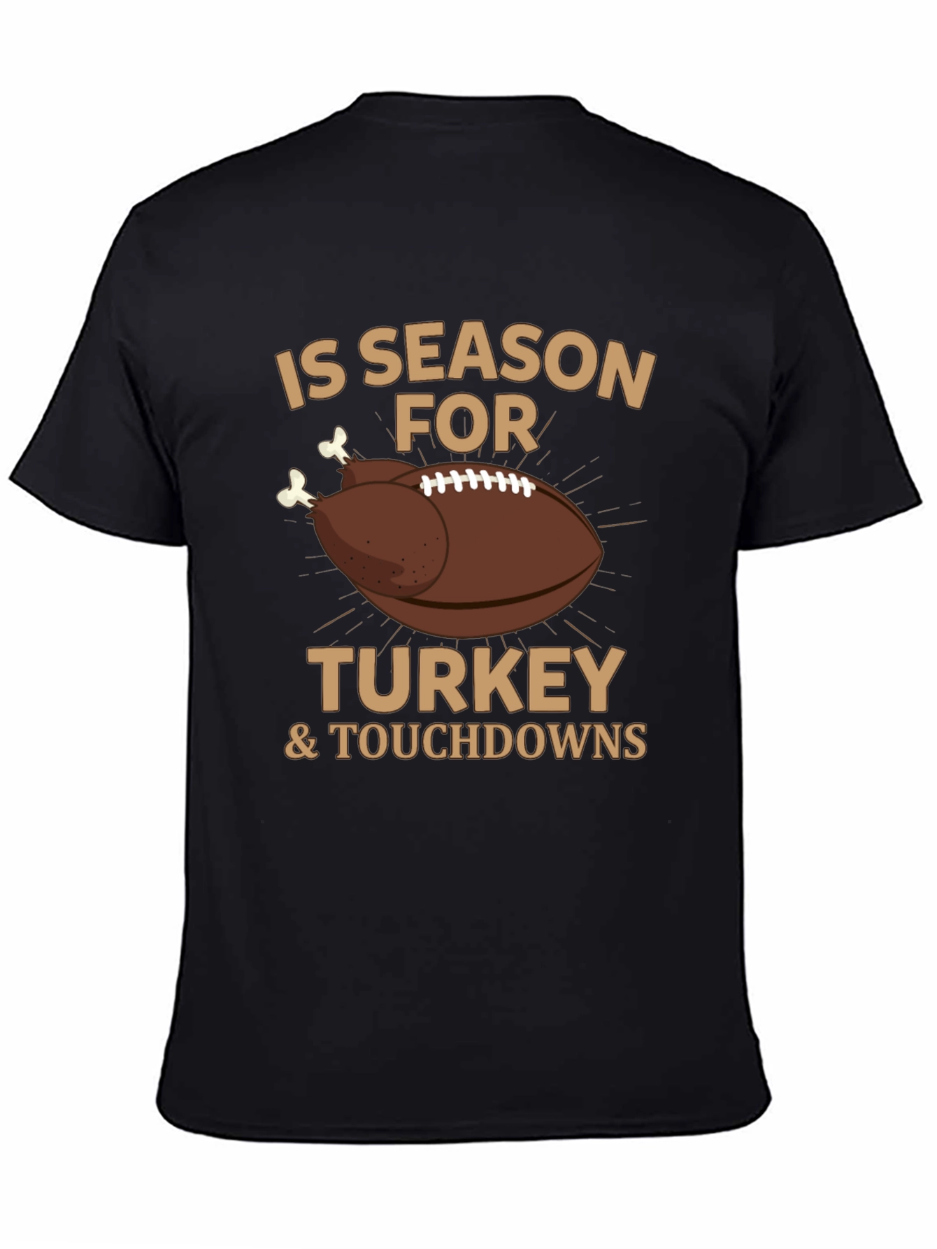 Thanksgiving Football T-Shirt - Turkey & Touchdowns