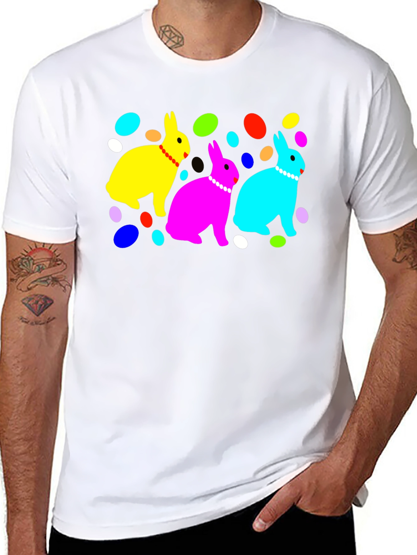 Vibrant Easter Bunny Graphic Tee