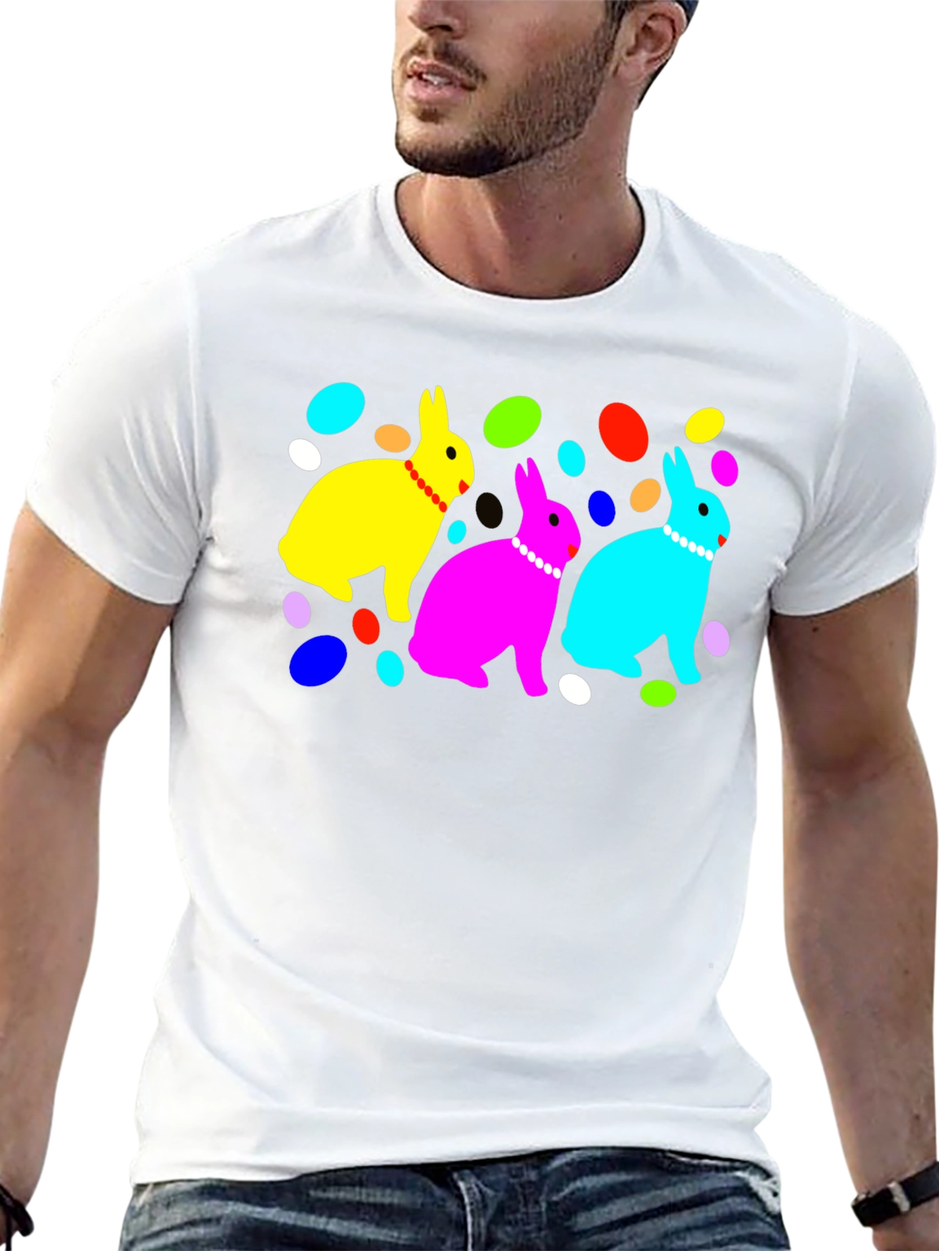 Vibrant Easter Bunny Graphic Tee