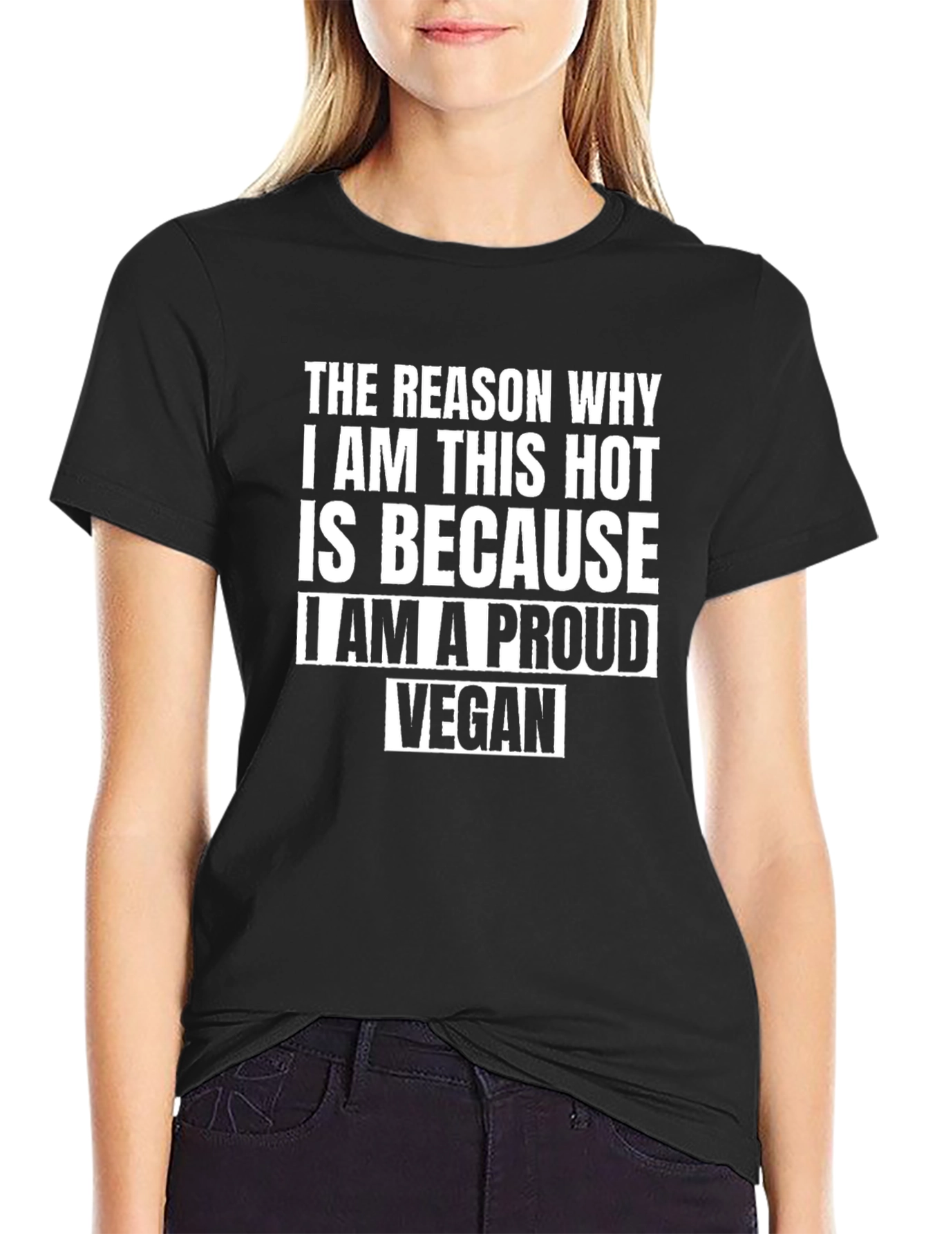 Proud Vegan Graphic Tee - Black Crew Neck T-Shirt