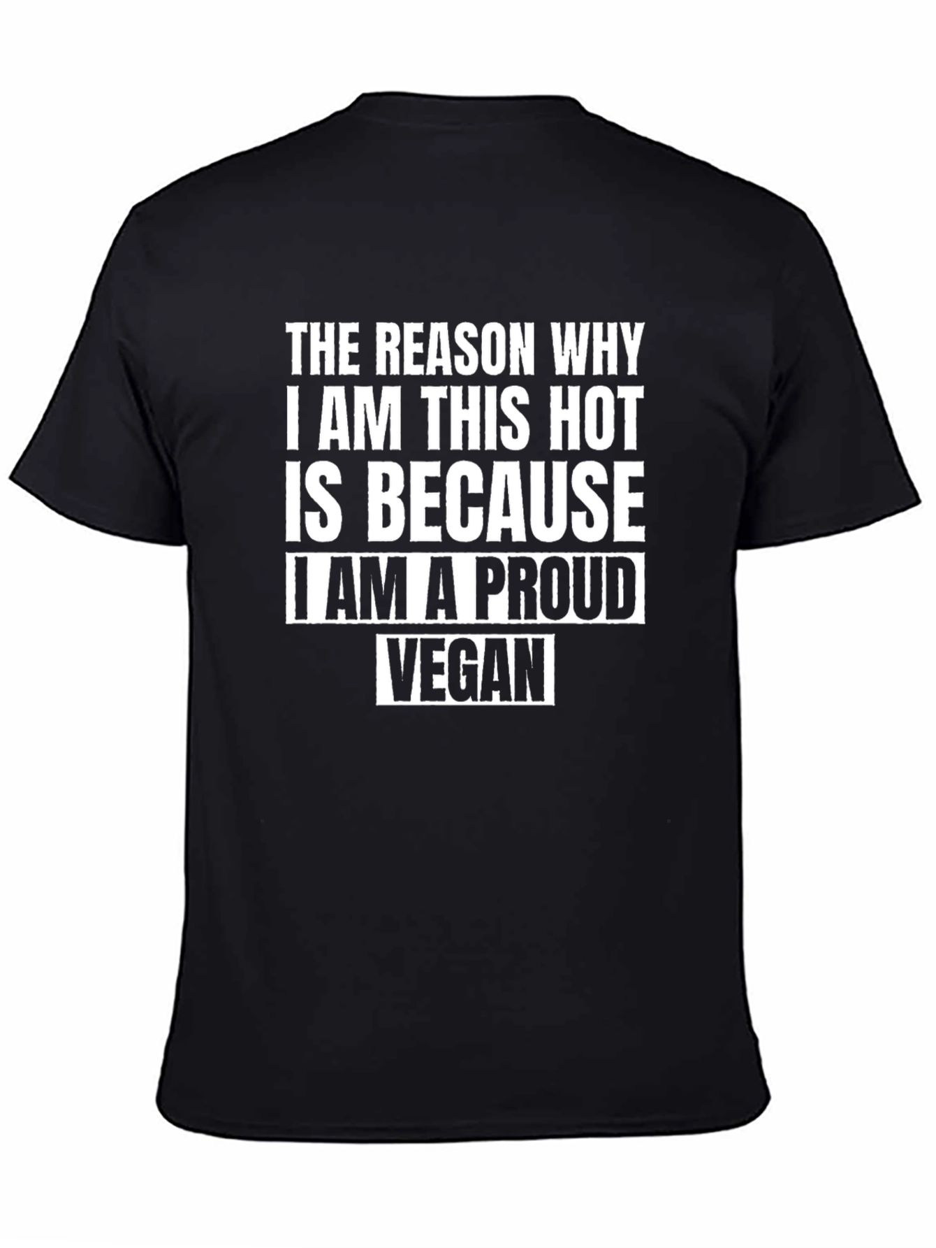 Proud Vegan Graphic Tee - Black Crew Neck T-Shirt