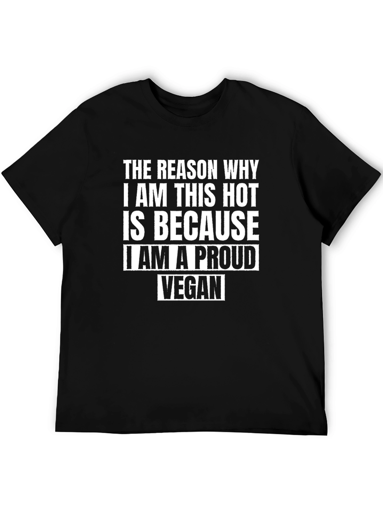 Proud Vegan Graphic Tee - Black Crew Neck T-Shirt