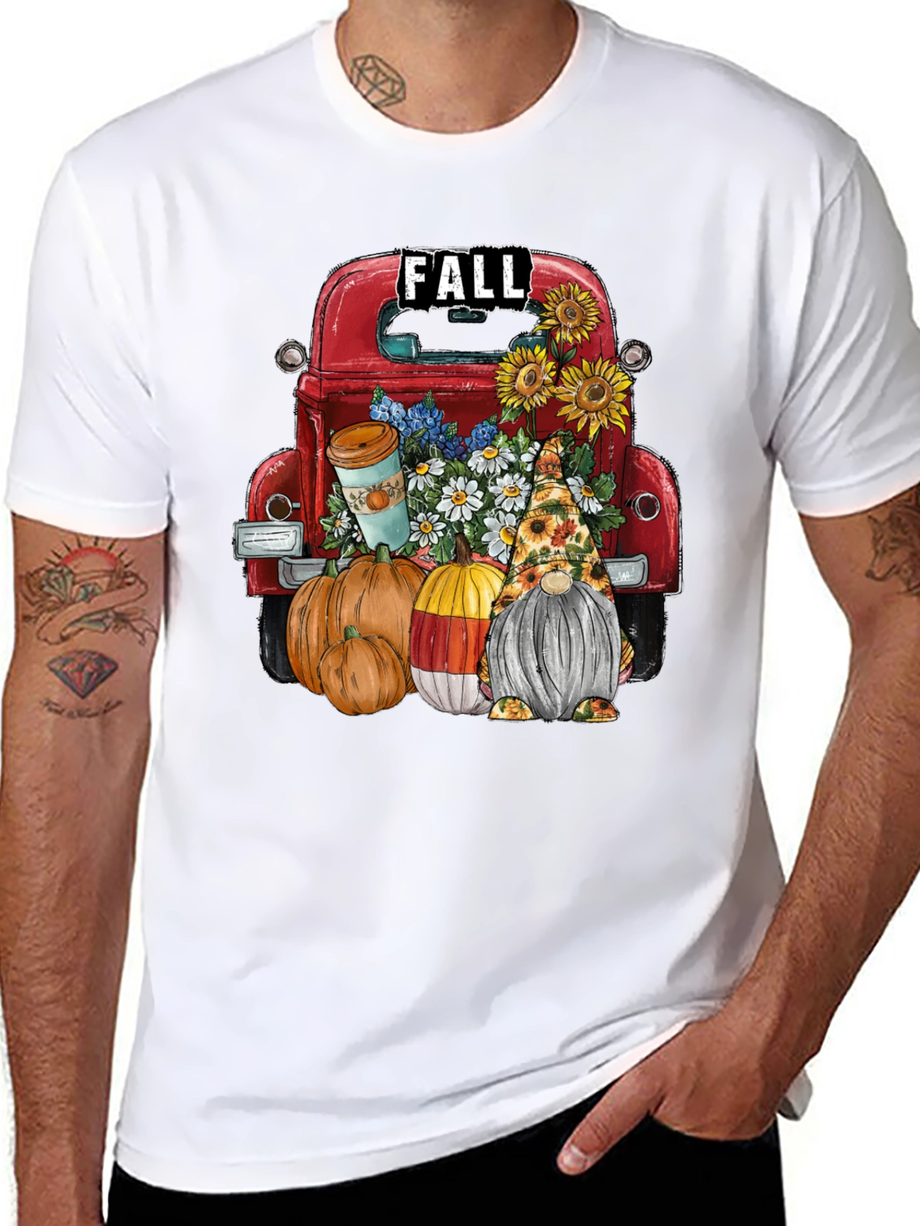 Fall Truck & Gnome Graphic Tee