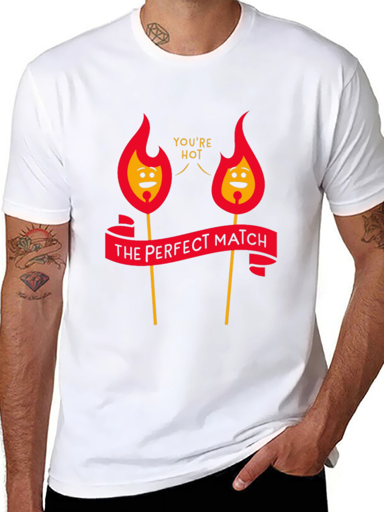 Perfect Match Graphic Tee - Youre Hot!