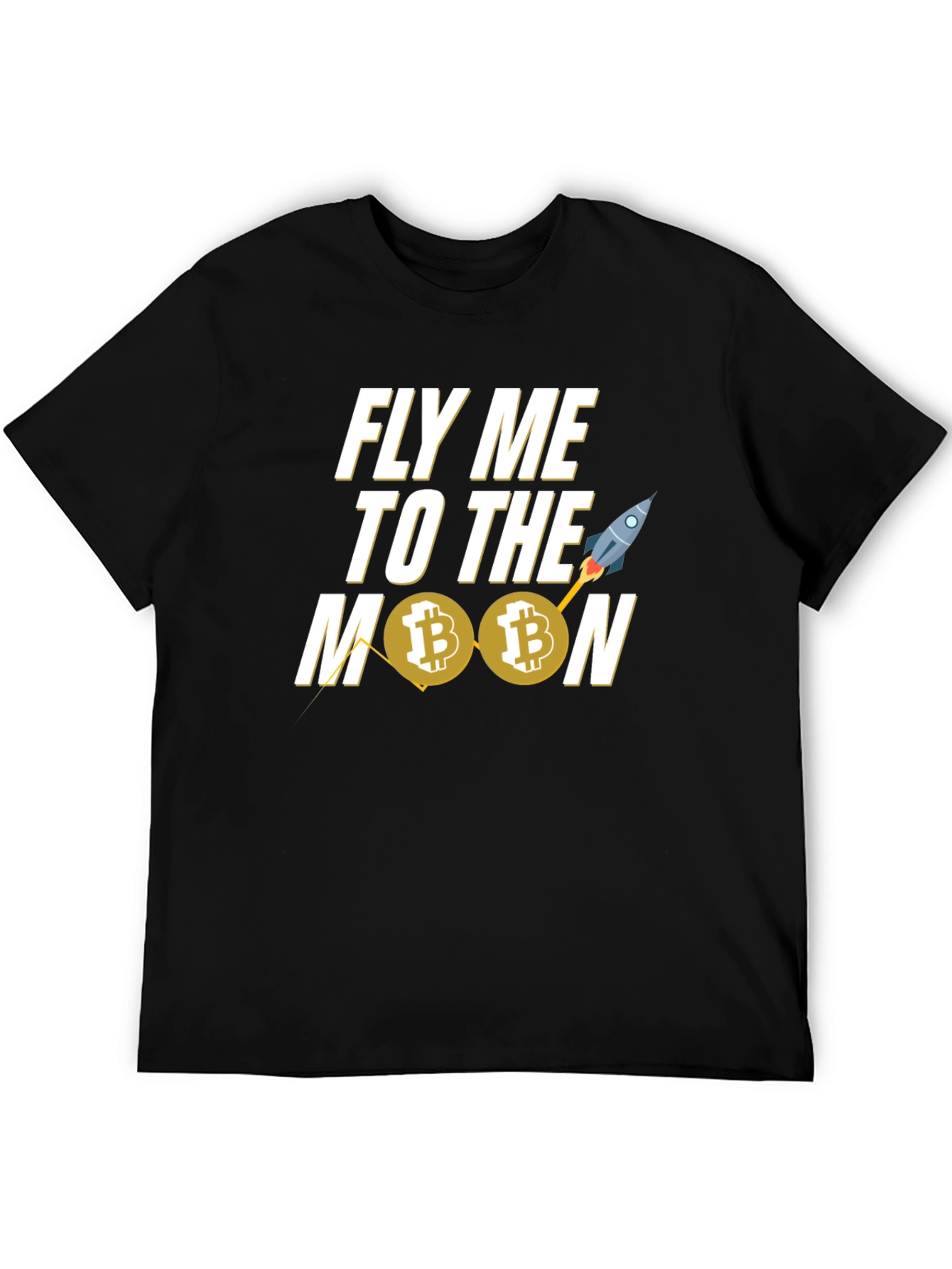 Fly Me To The Moon Bitcoin Black T-Shirt