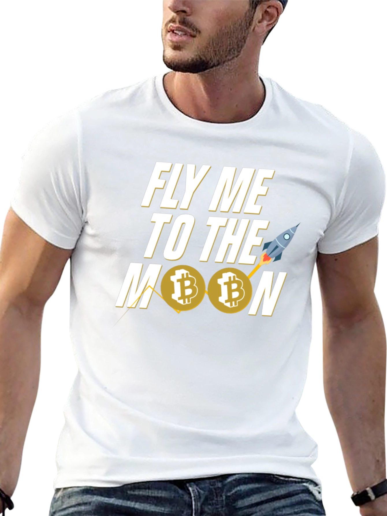 Fly Me To The Moon Bitcoin Black T-Shirt
