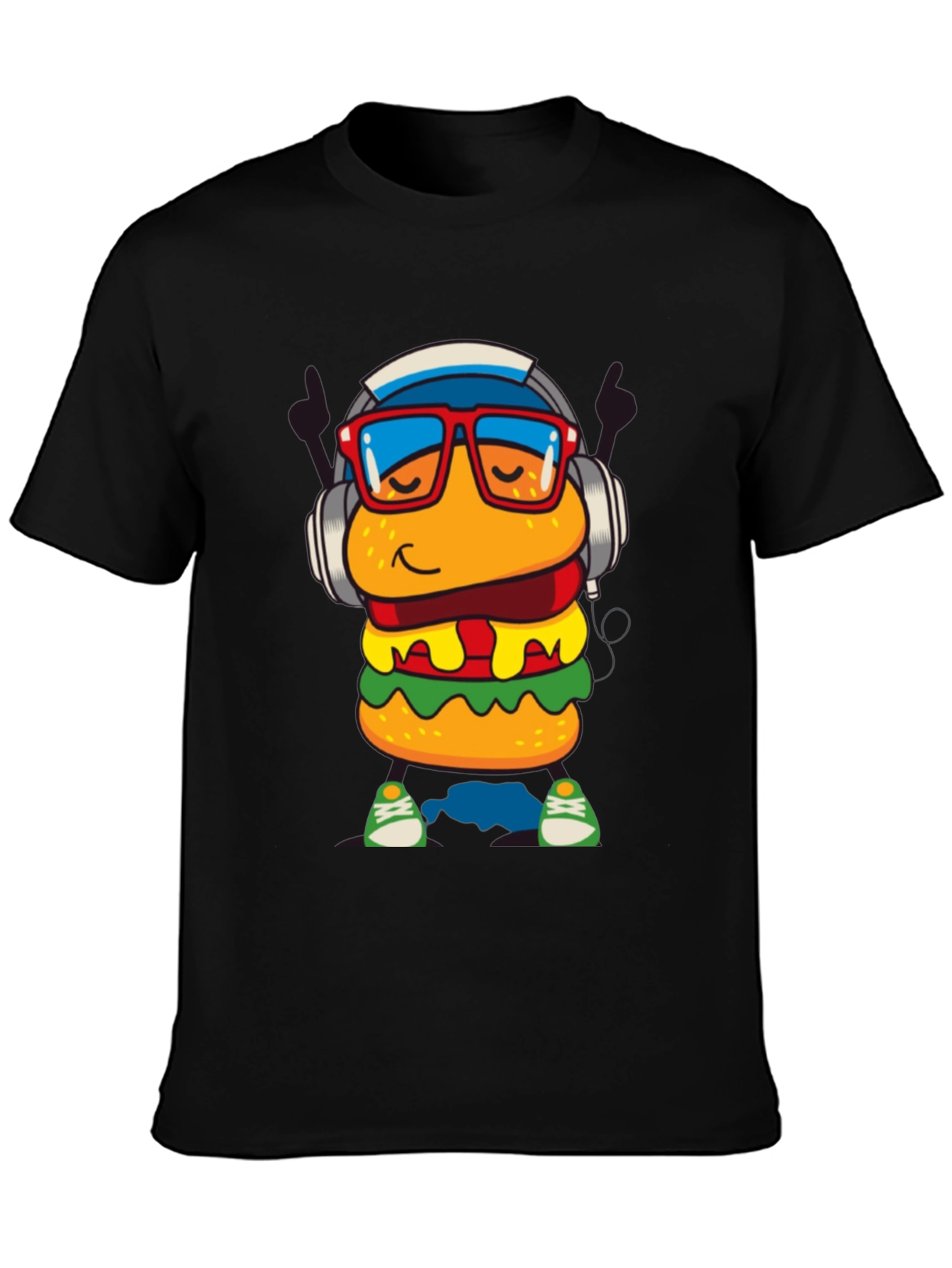 Burger Dude Graphic Tee - Black Short Sleeve