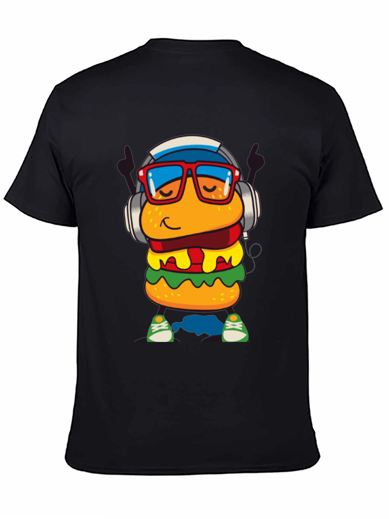 Burger Dude Graphic Tee - Black Short Sleeve