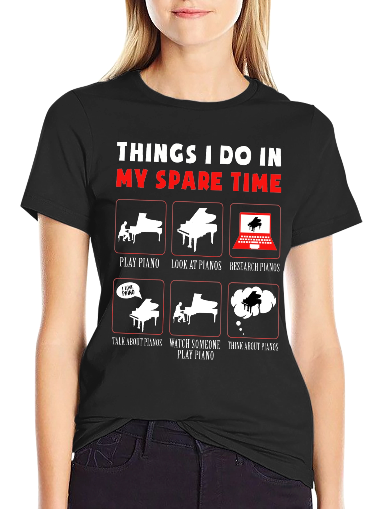 Piano Lover T-Shirt: My Spare Time Activities