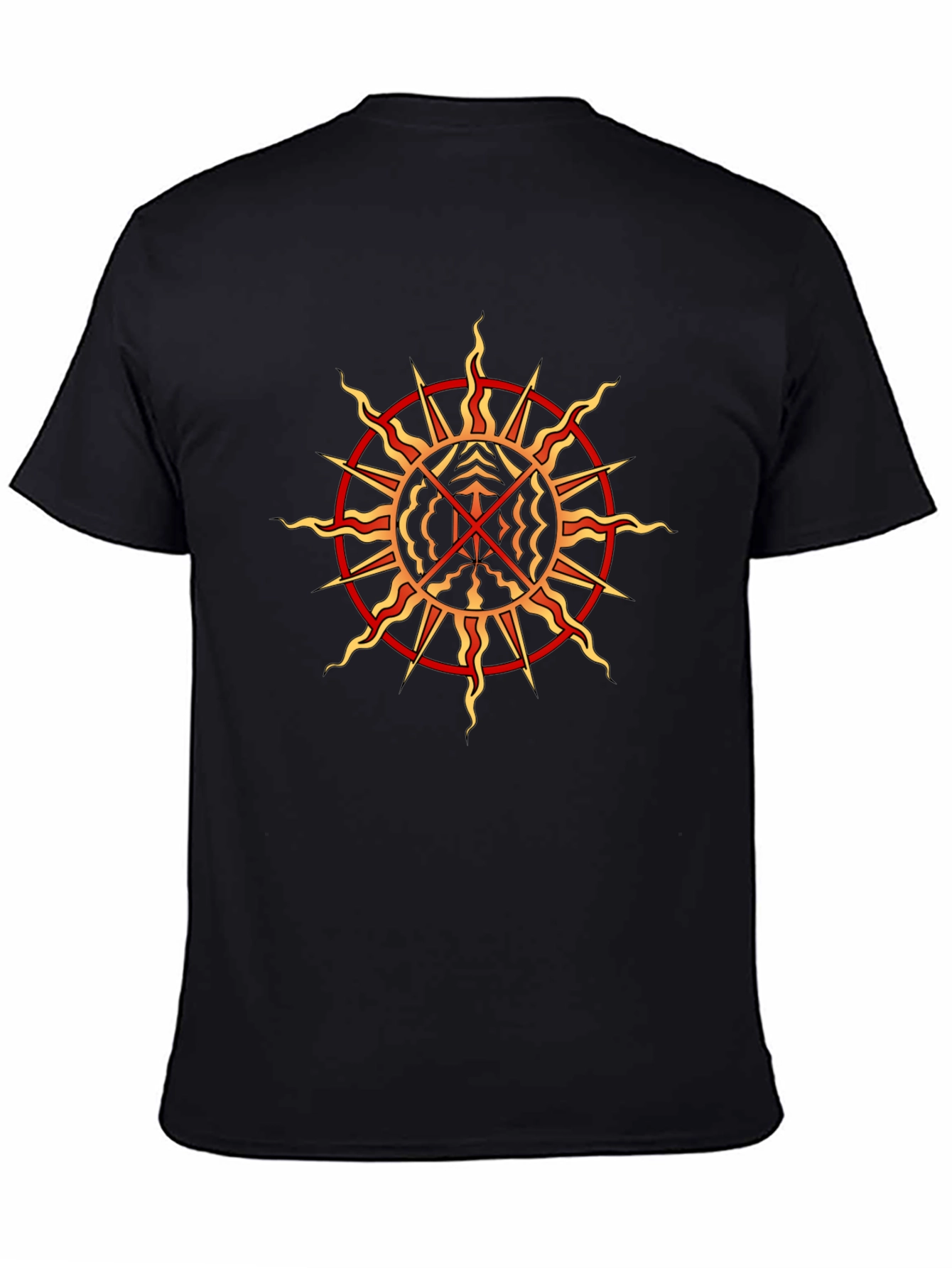 Mystic Sun Graphic Tee - Black Crew Neck T-Shirt