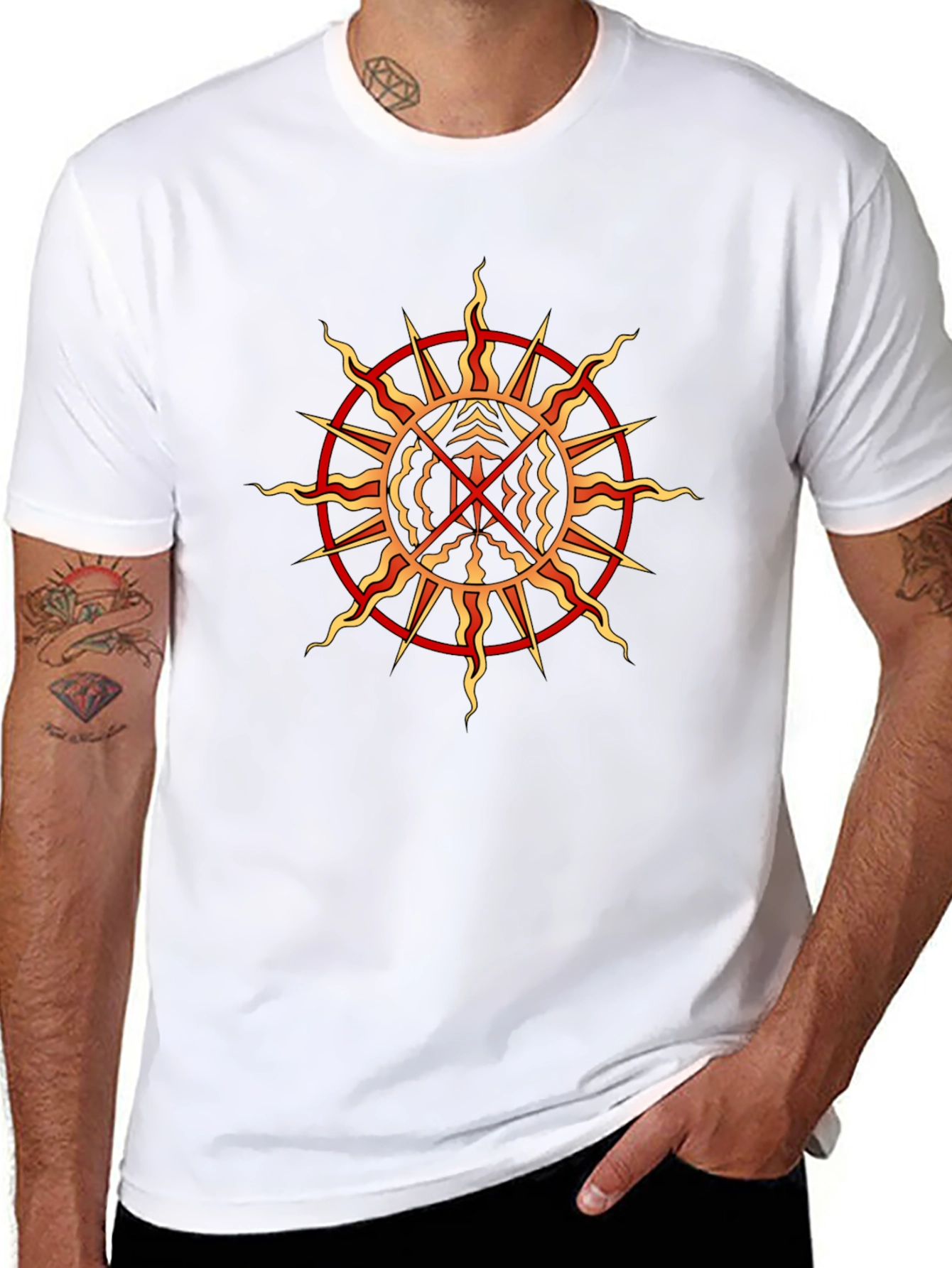 Mystic Sun Graphic Tee - Black Crew Neck T-Shirt