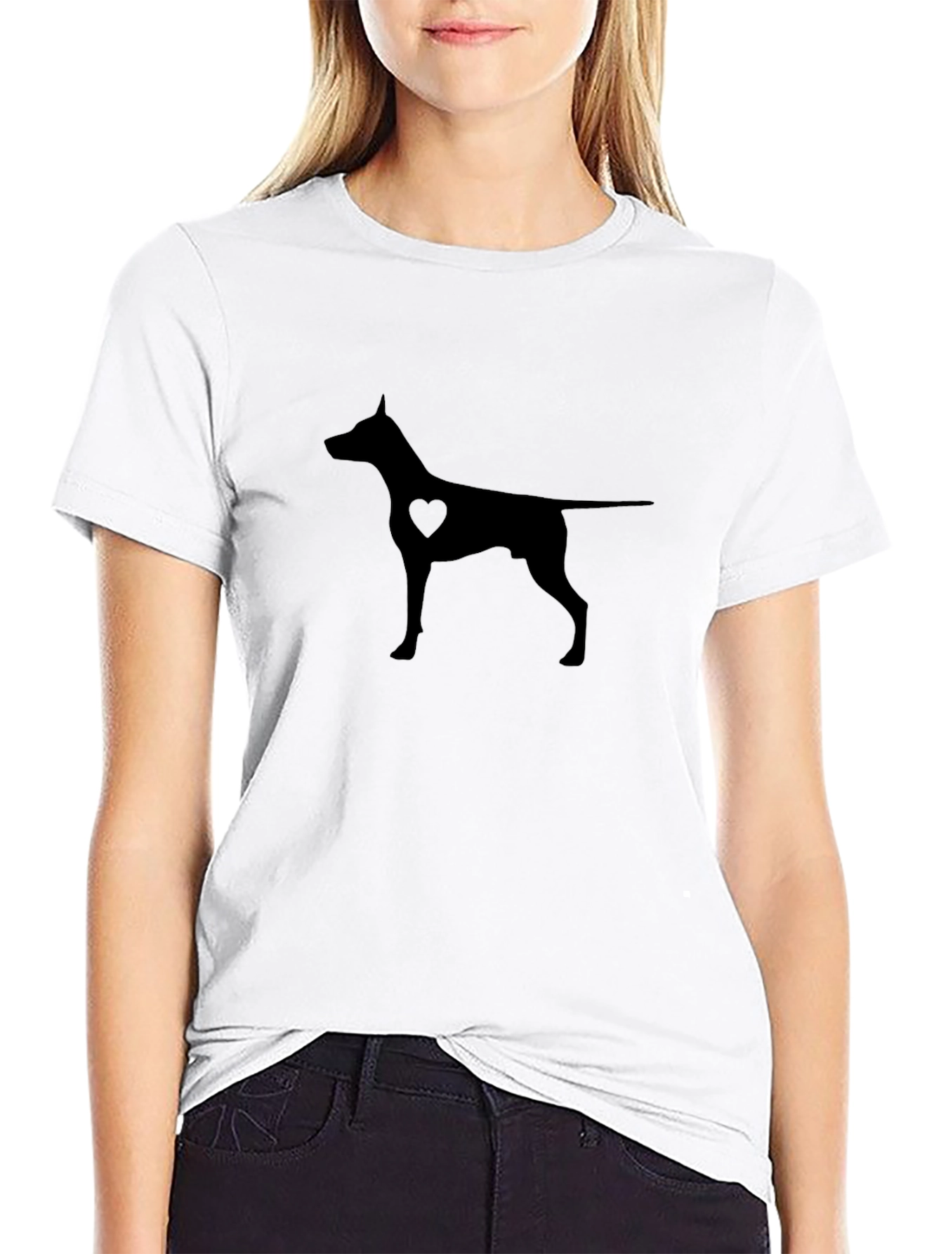 Dog Lover T-Shirt - Heart Silhouette