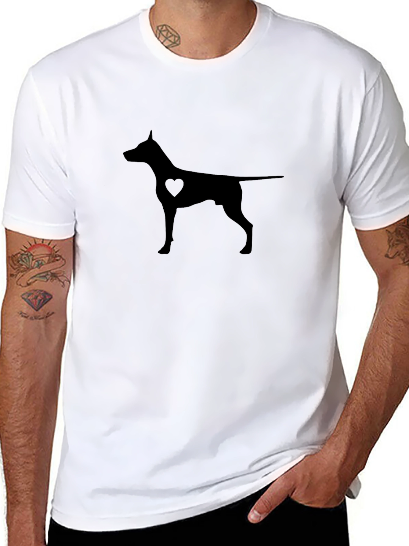 Dog Lover T-Shirt - Heart Silhouette