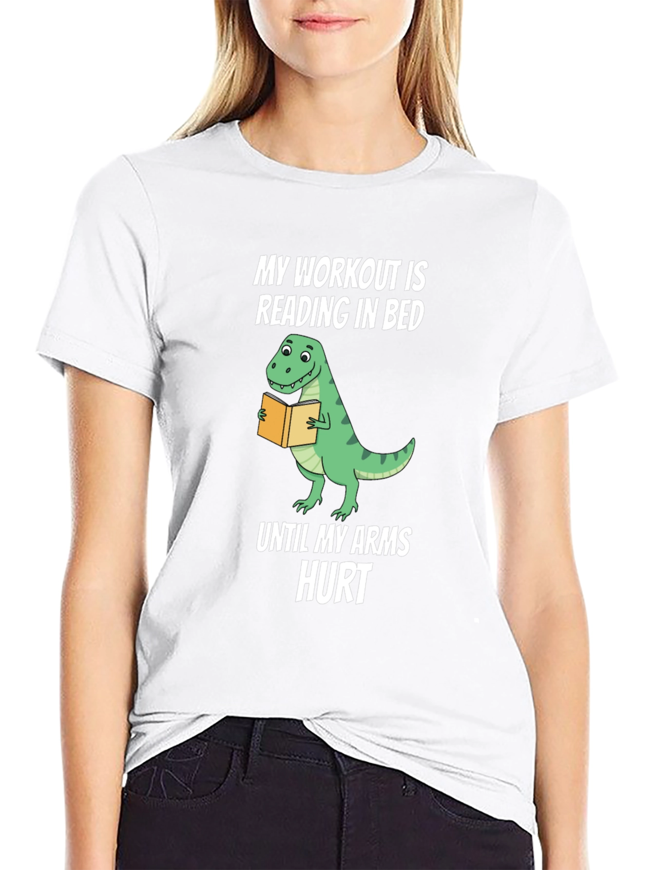Reading Dinosaur T-Shirt: Funny Workout Tee