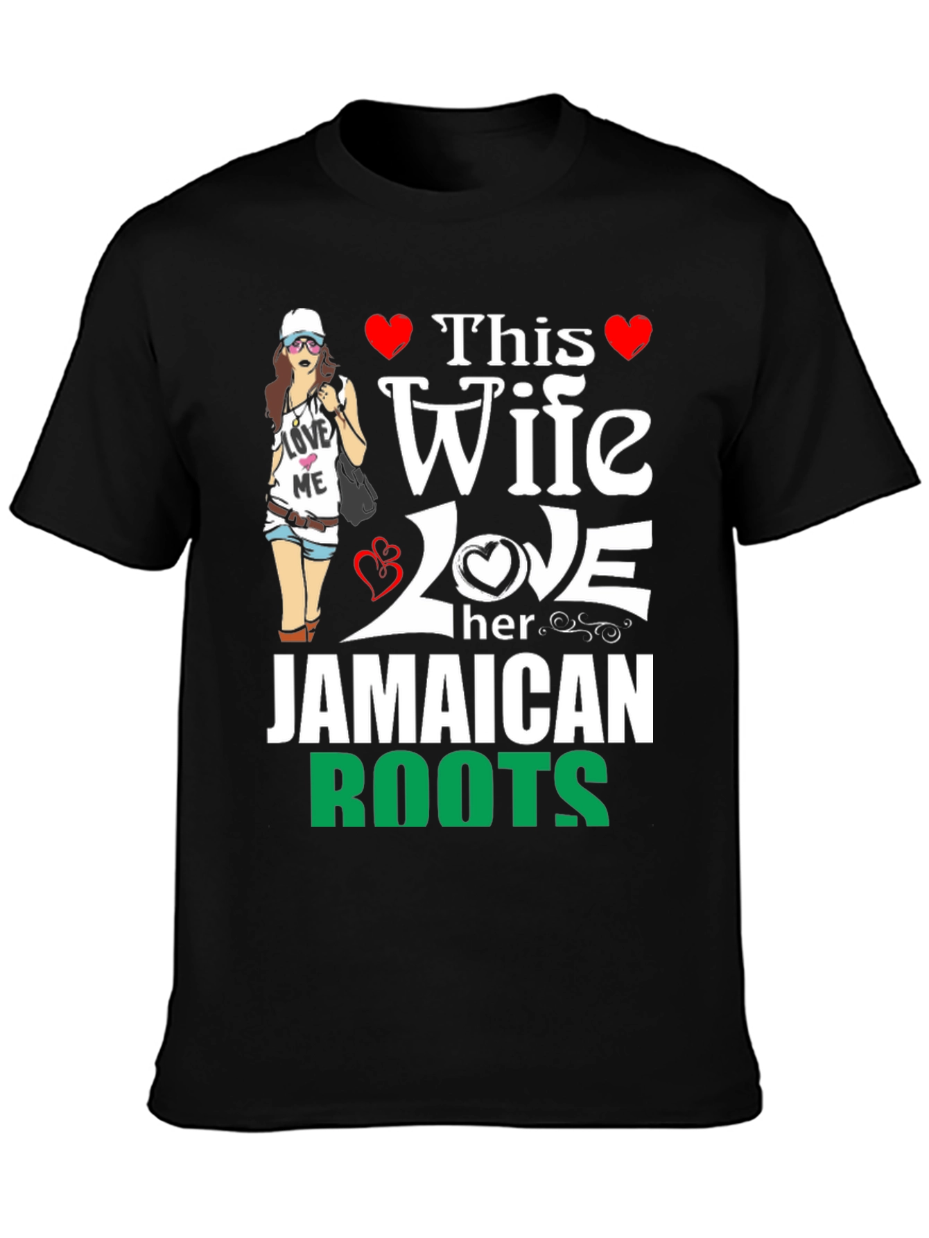 Jamaican Roots Wife Novelty T-Shirt