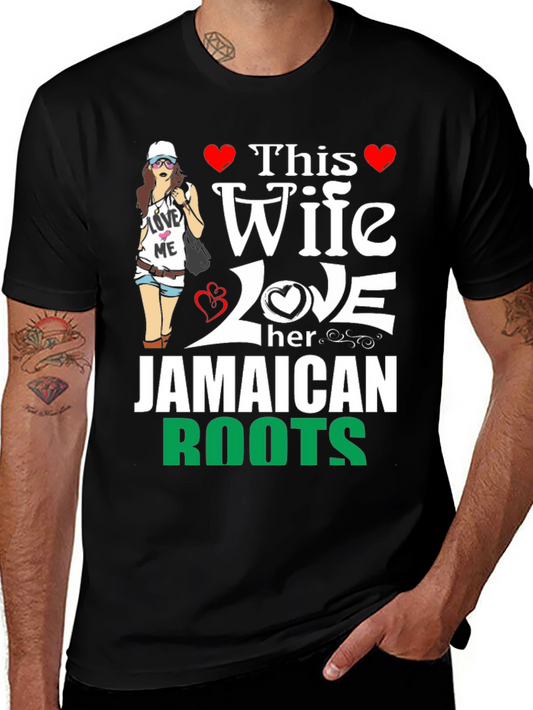 Jamaican Roots Wife Novelty T-Shirt