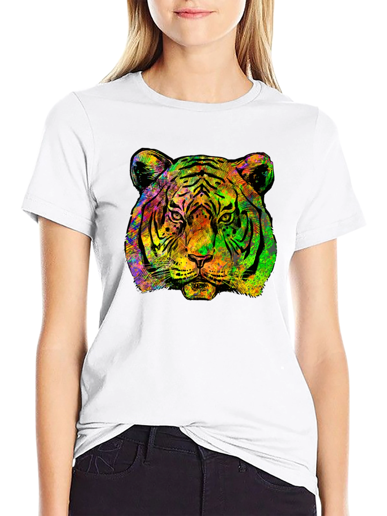 Cool Tiger Graphic Tee - Mens Black T-Shirt