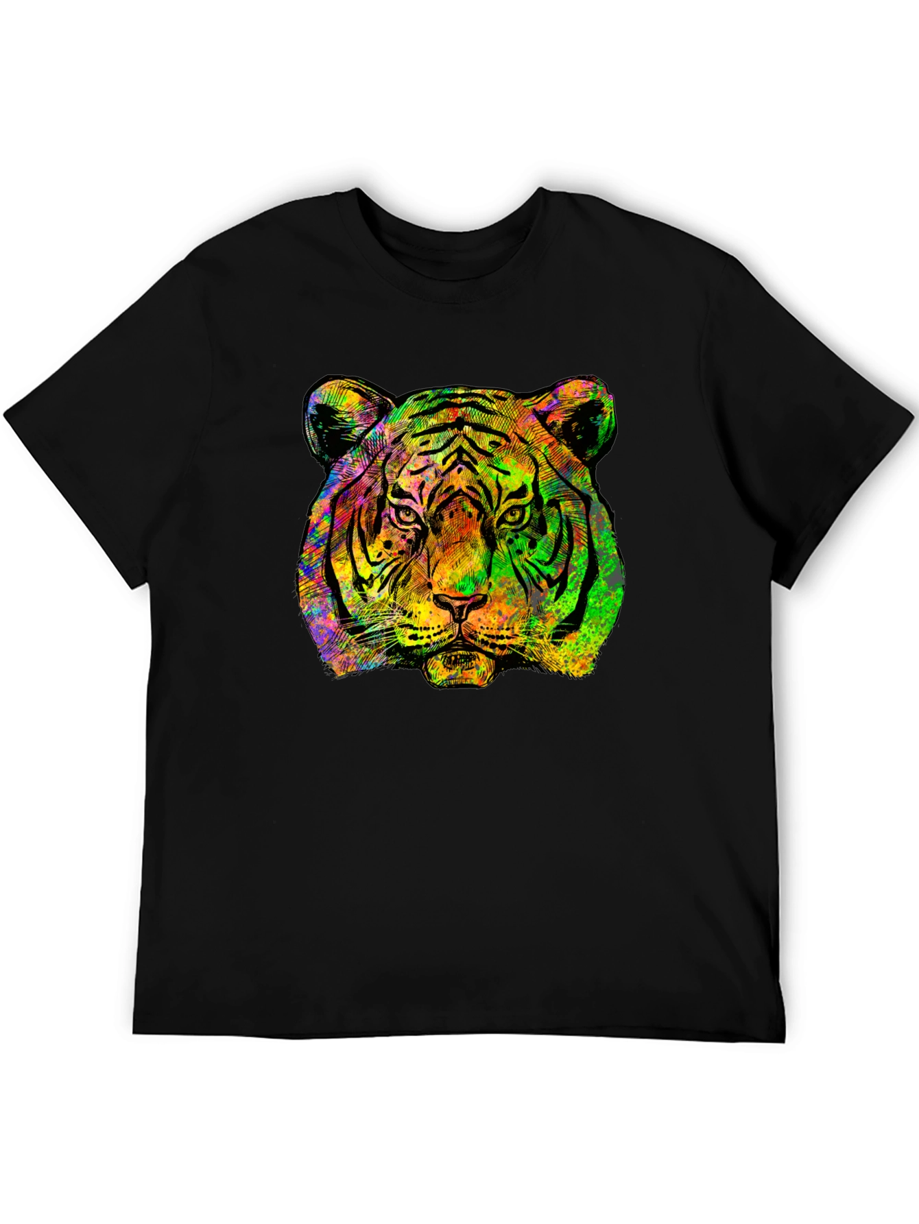 Cool Tiger Graphic Tee - Mens Black T-Shirt