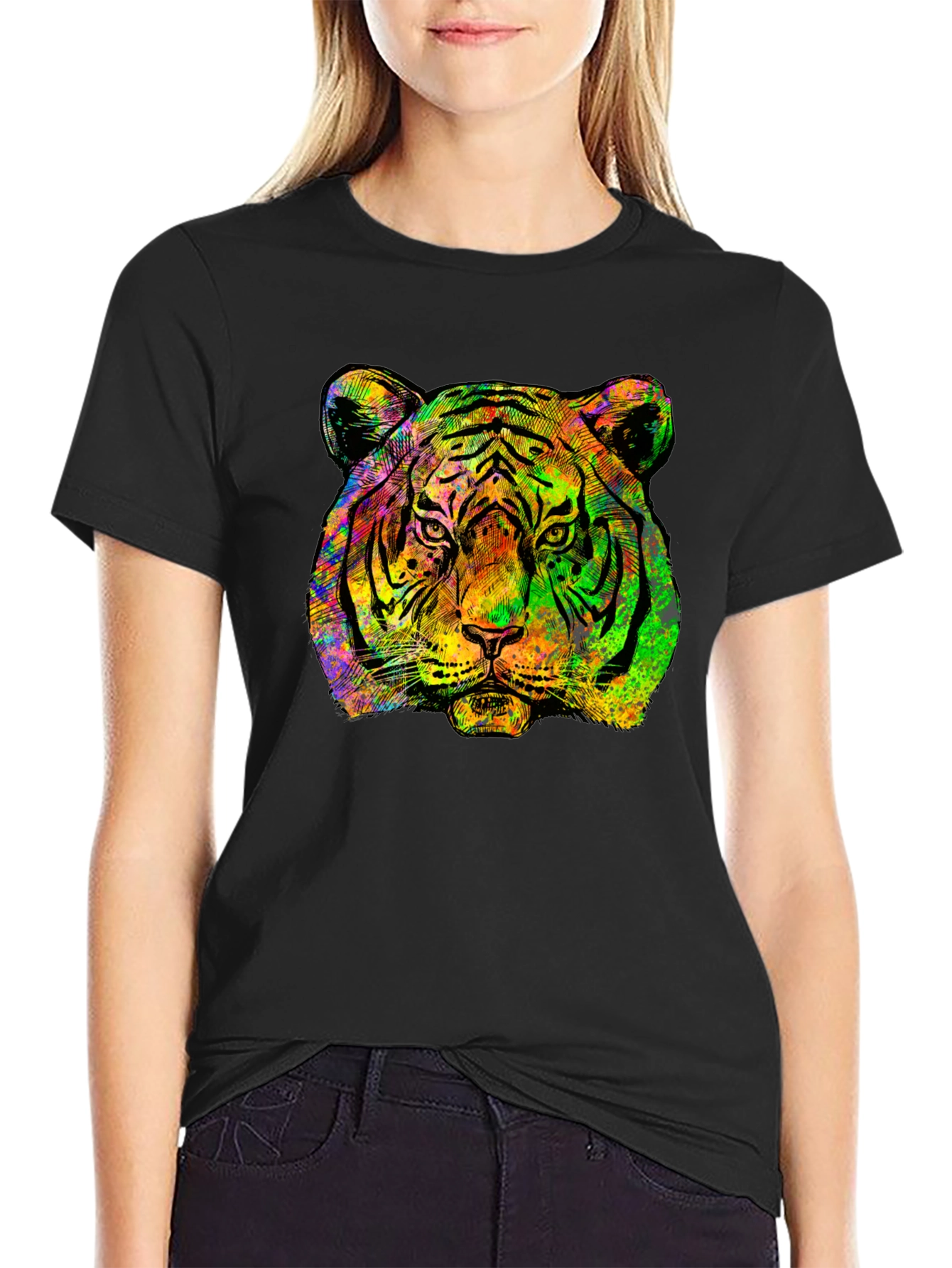 Cool Tiger Graphic Tee - Mens Black T-Shirt