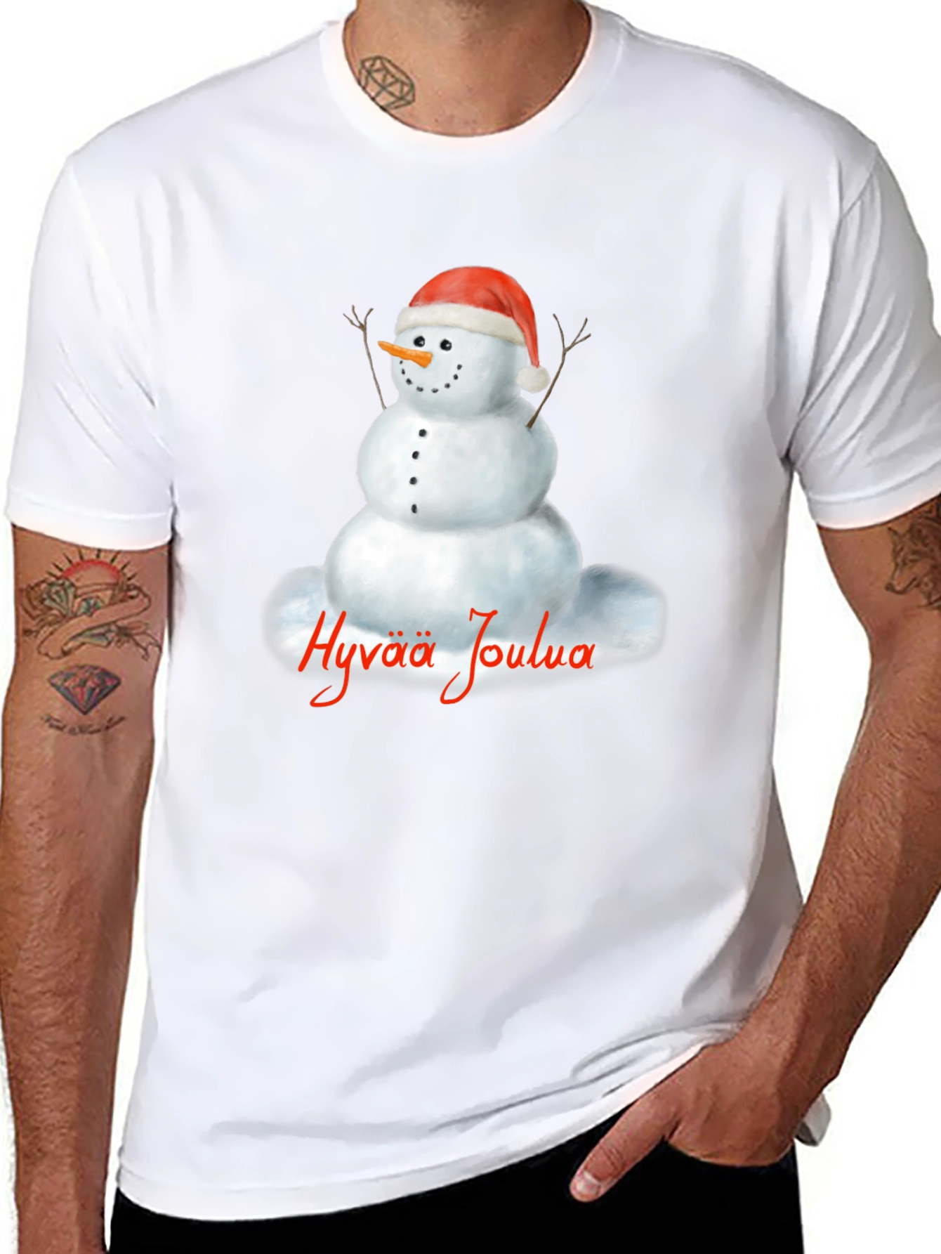Hyvää Joulua Snowman Holiday T-Shirt