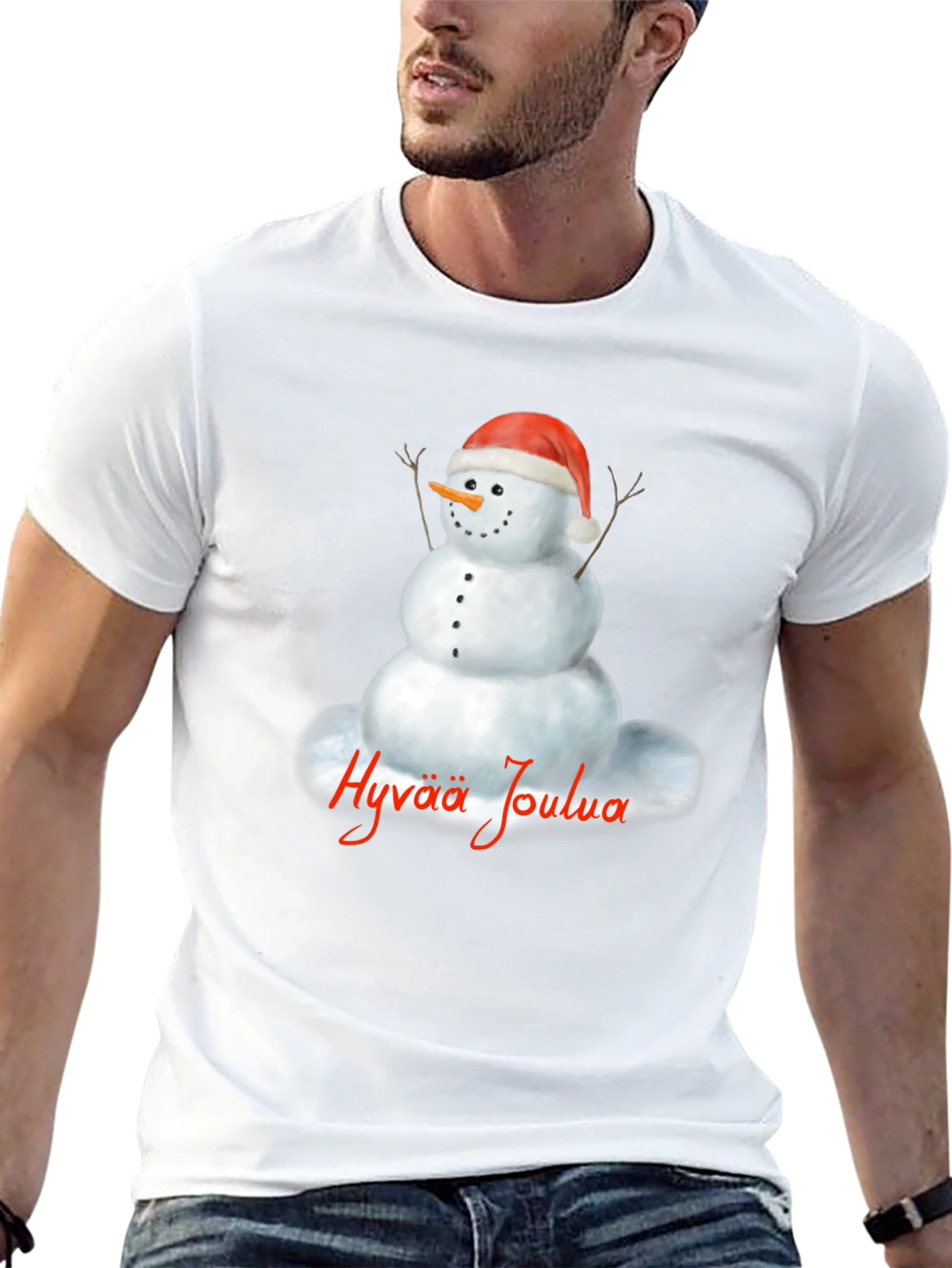 Hyvää Joulua Snowman Holiday T-Shirt