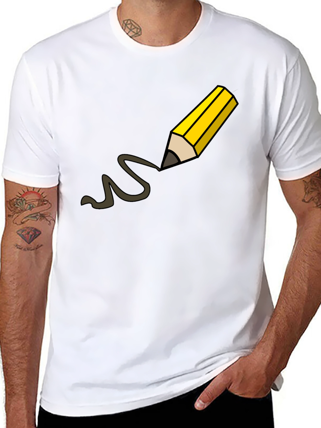 Pencil Drawing Black T-Shirt
