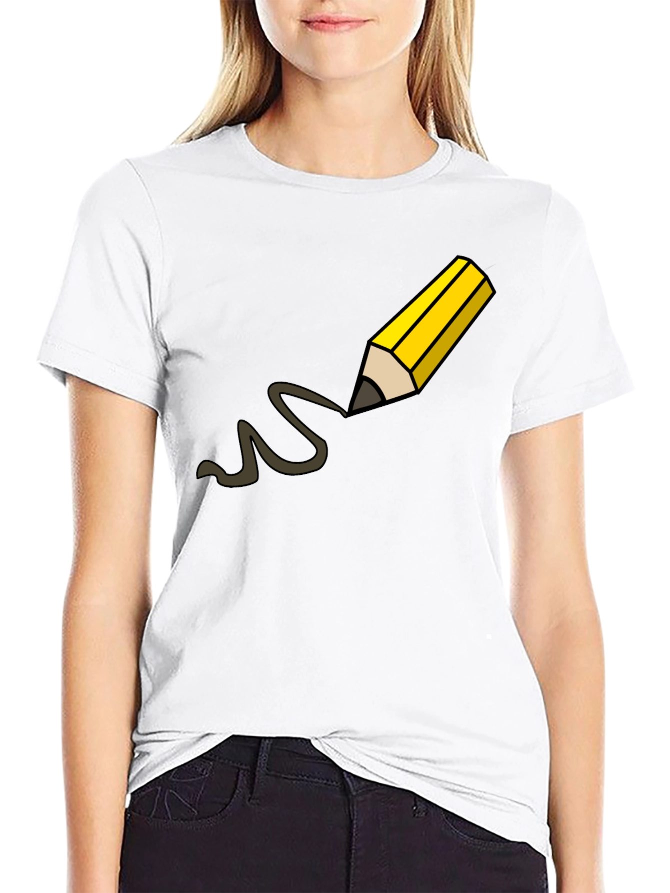 Pencil Drawing Black T-Shirt