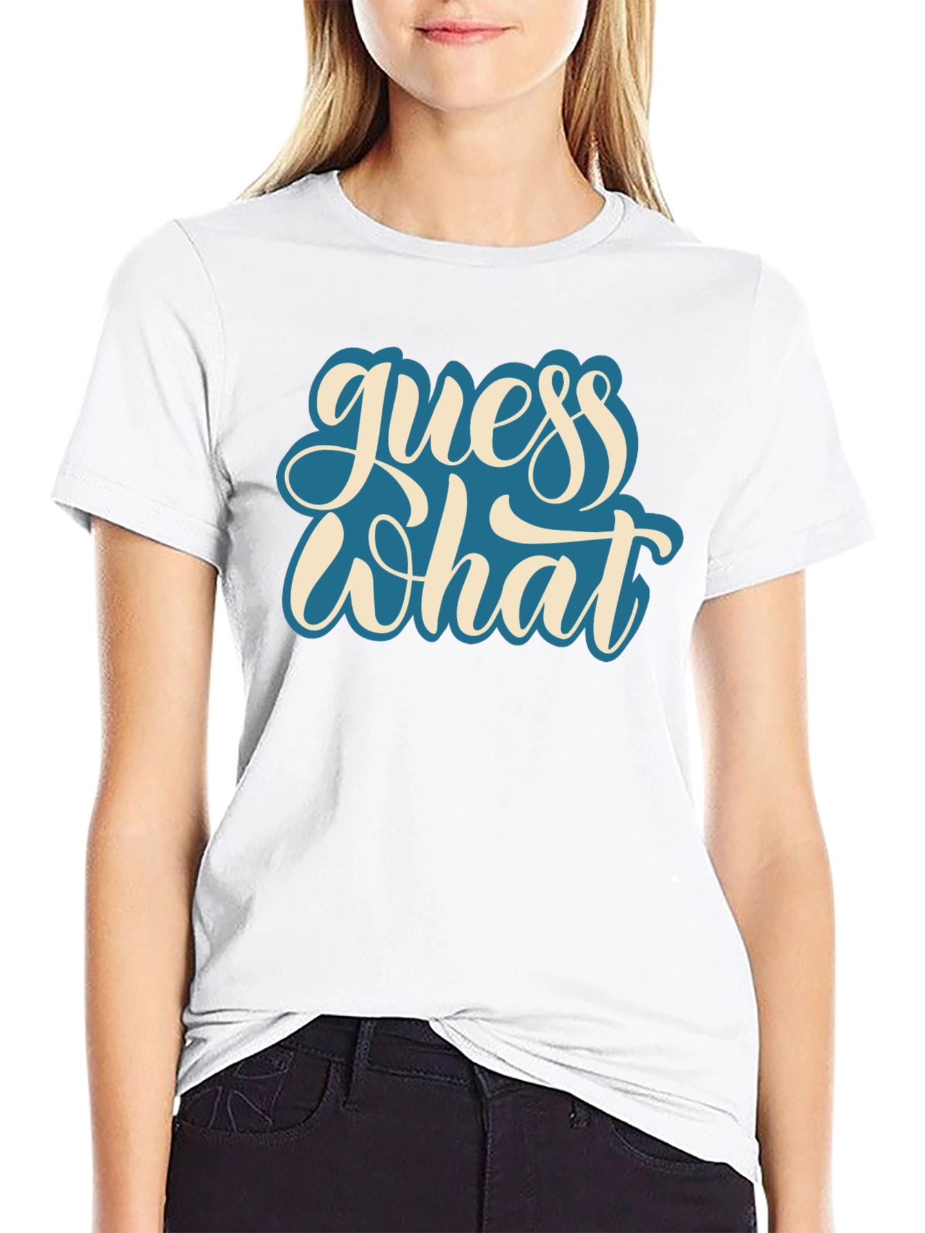 Guess What Black Graphic Tee - Casual Comfort